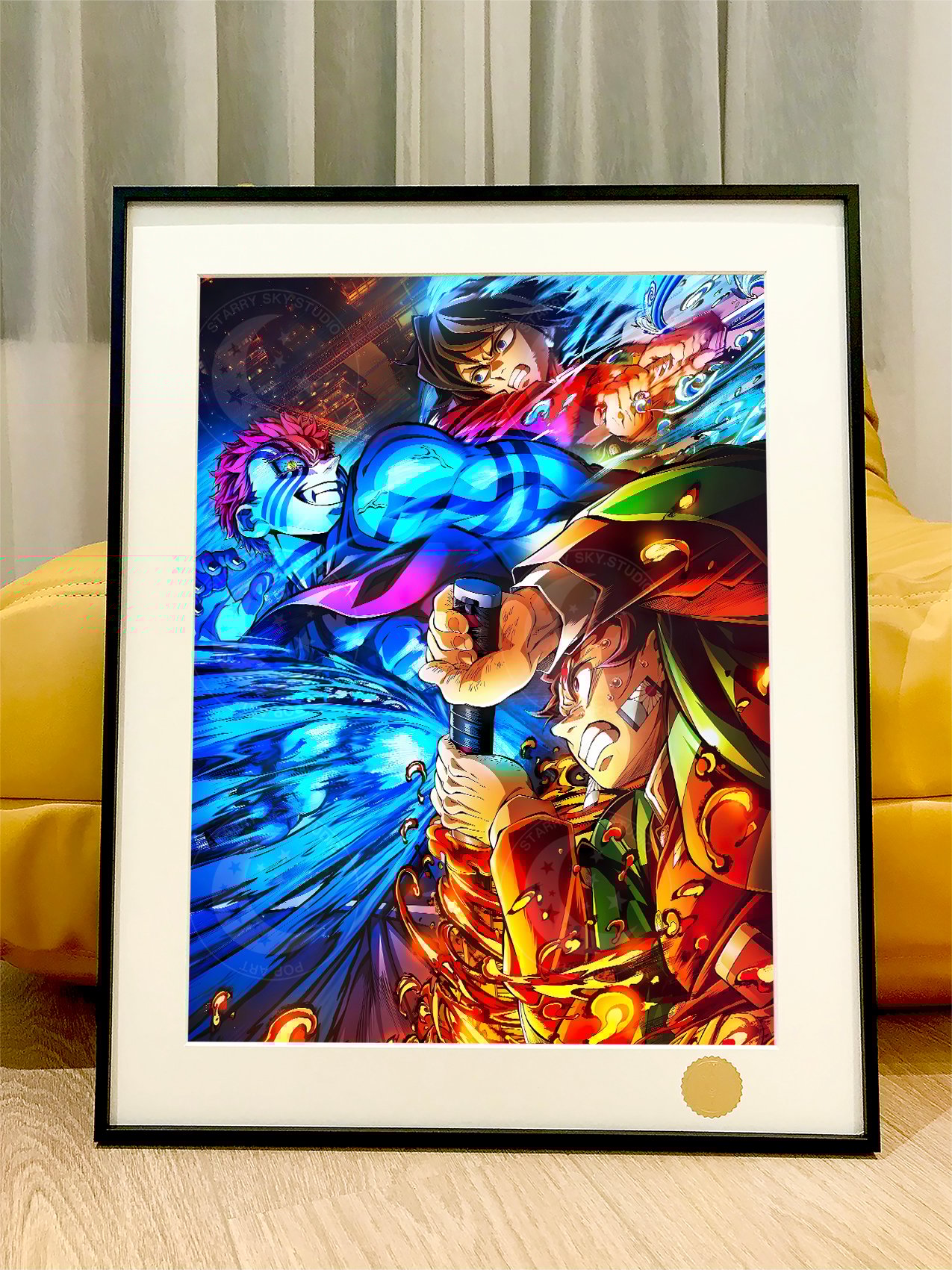 【週邊】星空工作室-鬼滅無限城 鬼滅之刃 無限城篇 炭治郎富岡義勇猗窩座動漫二次元裝飾畫