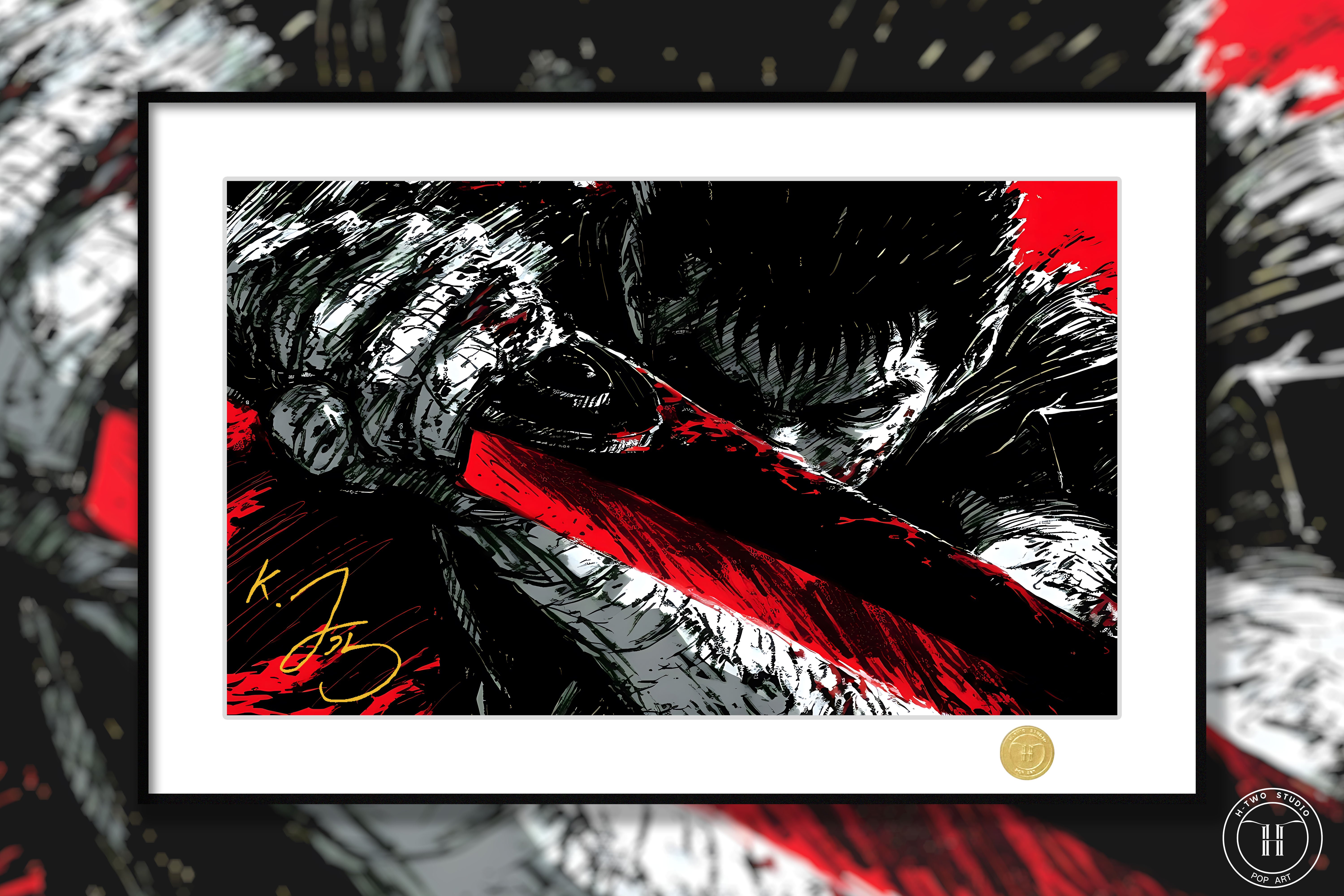 【週邊】H2工作室-格斯 劍風傳奇烙印勇士烙印戰士Berserk裝飾畫