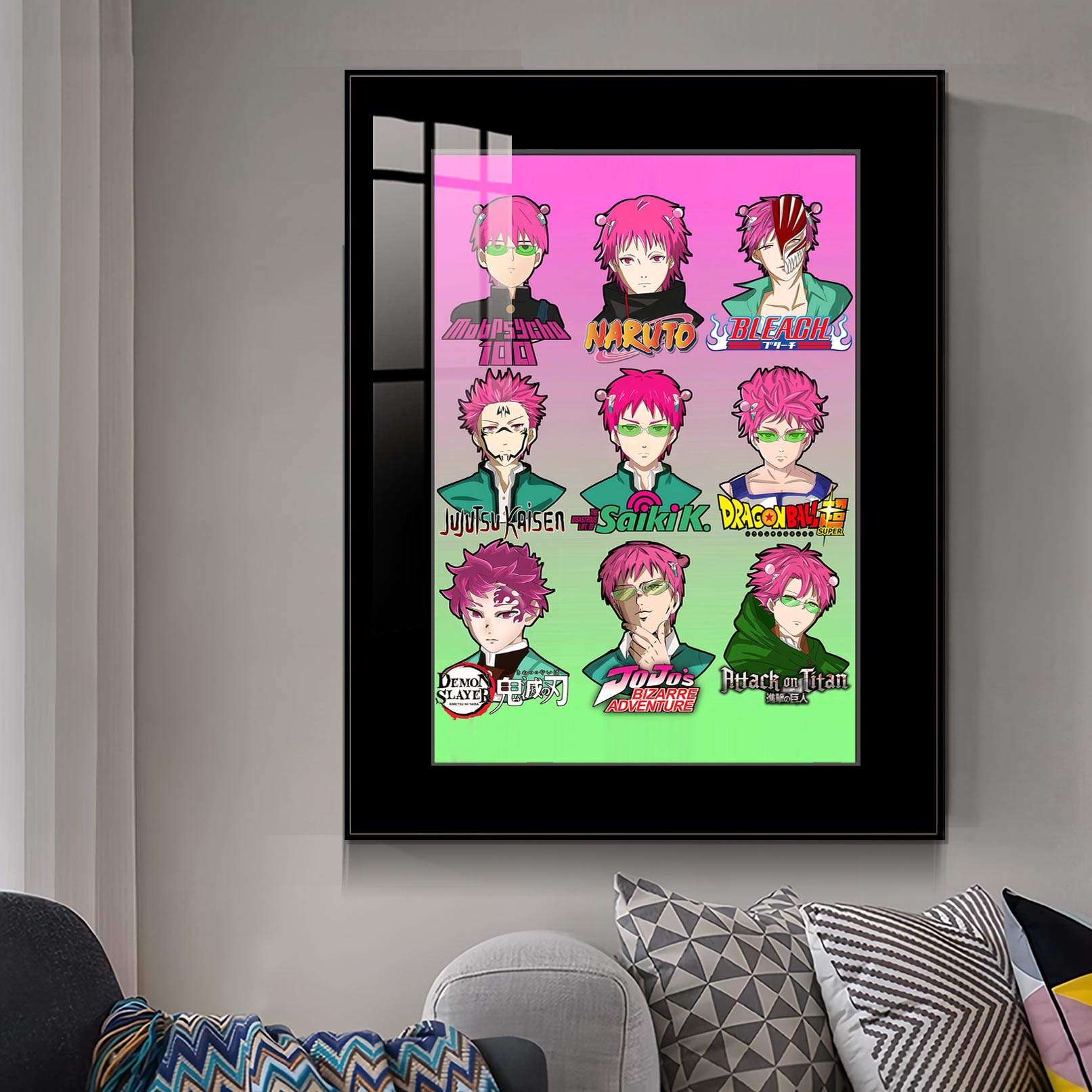 【週邊】橘子工作室－齊木楠雄的災難 齊木楠雄創意logo九宮格 裝飾畫