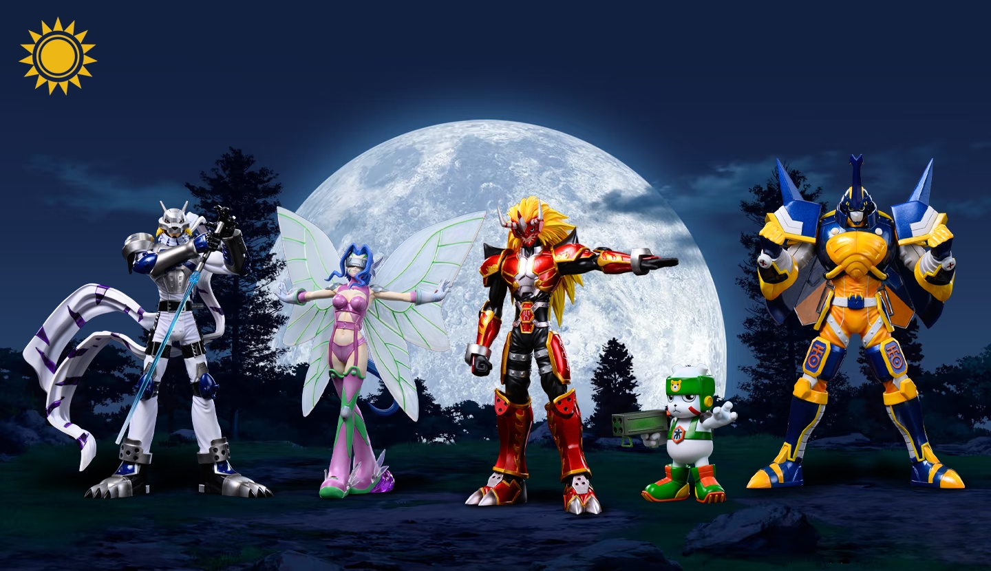 【數碼寶貝】太陽模玩-火神獸 野狼獸 電光獸 仙女獸 冰熊獸