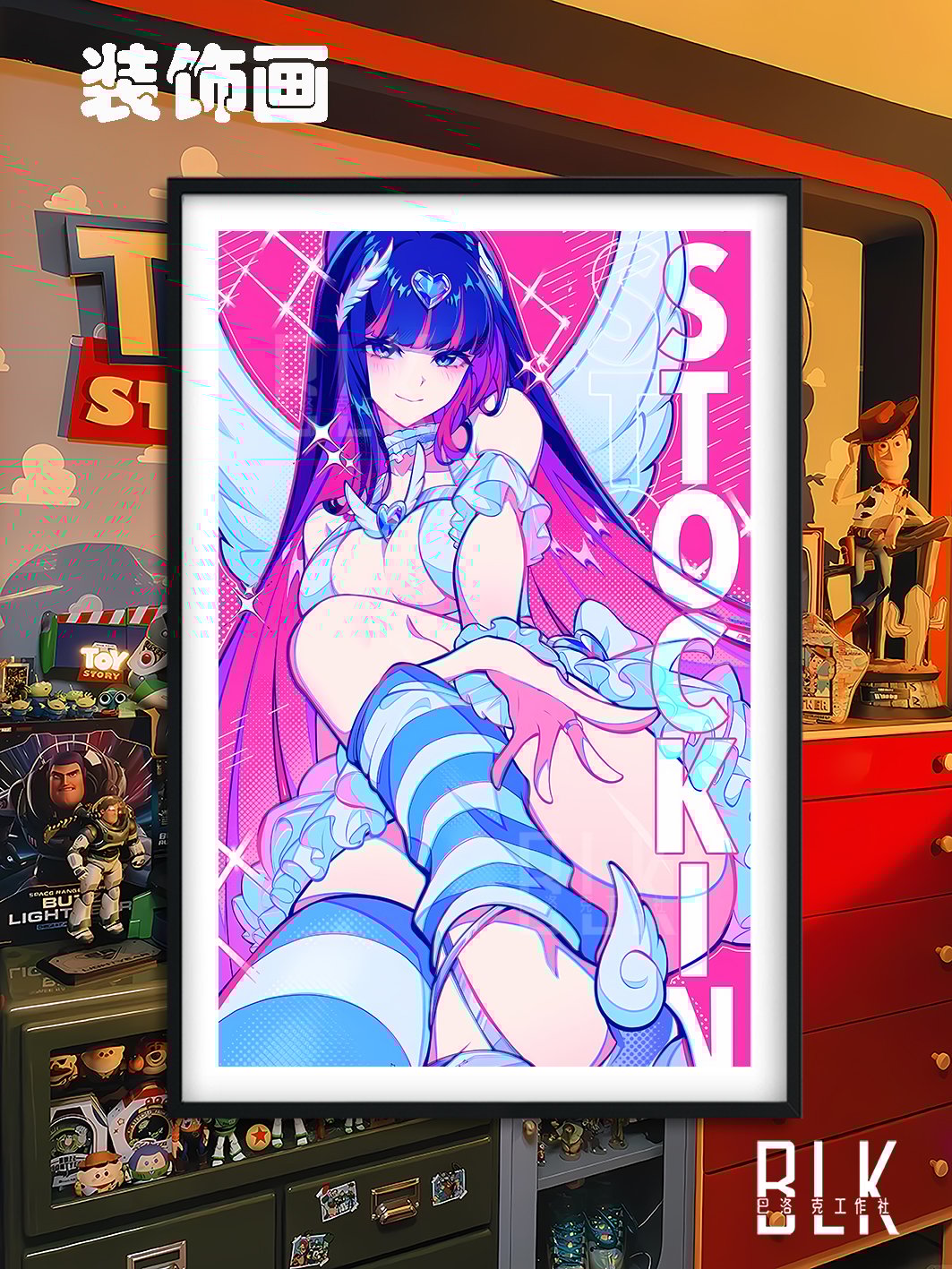 【週邊】巴洛克－吊帶襪天使 粉色天使 裝飾畫&冰箱貼