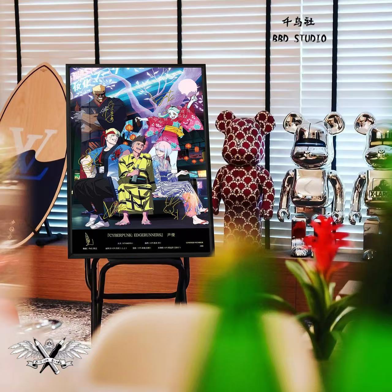 【週邊】千鳥社-賽博龐克邊緣行者露西大衛麗貝卡櫻花季簽名裝飾畫