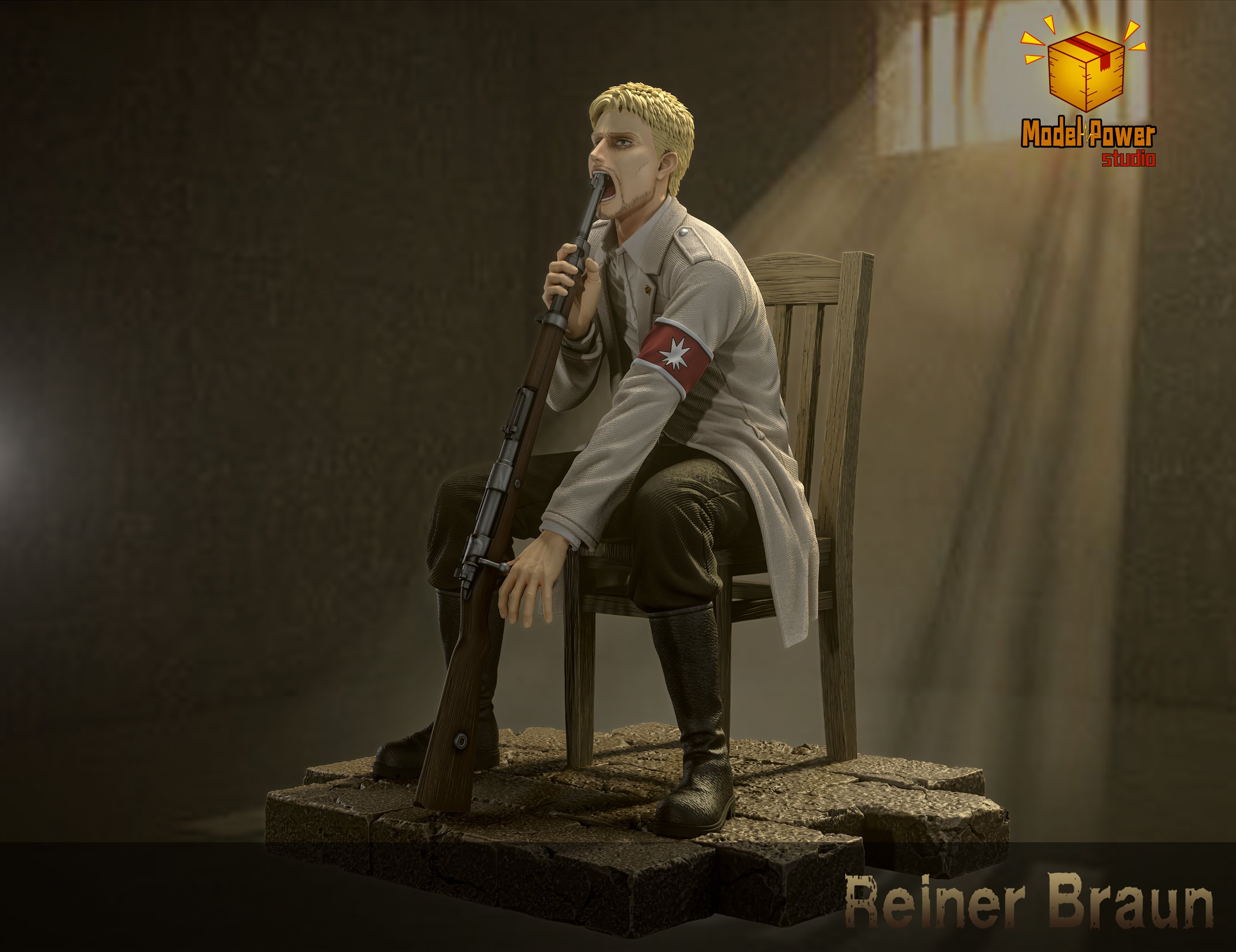 【進擊的巨人】Model Power studio-私定系列 巨人 第9彈 萊納吞槍 名場面