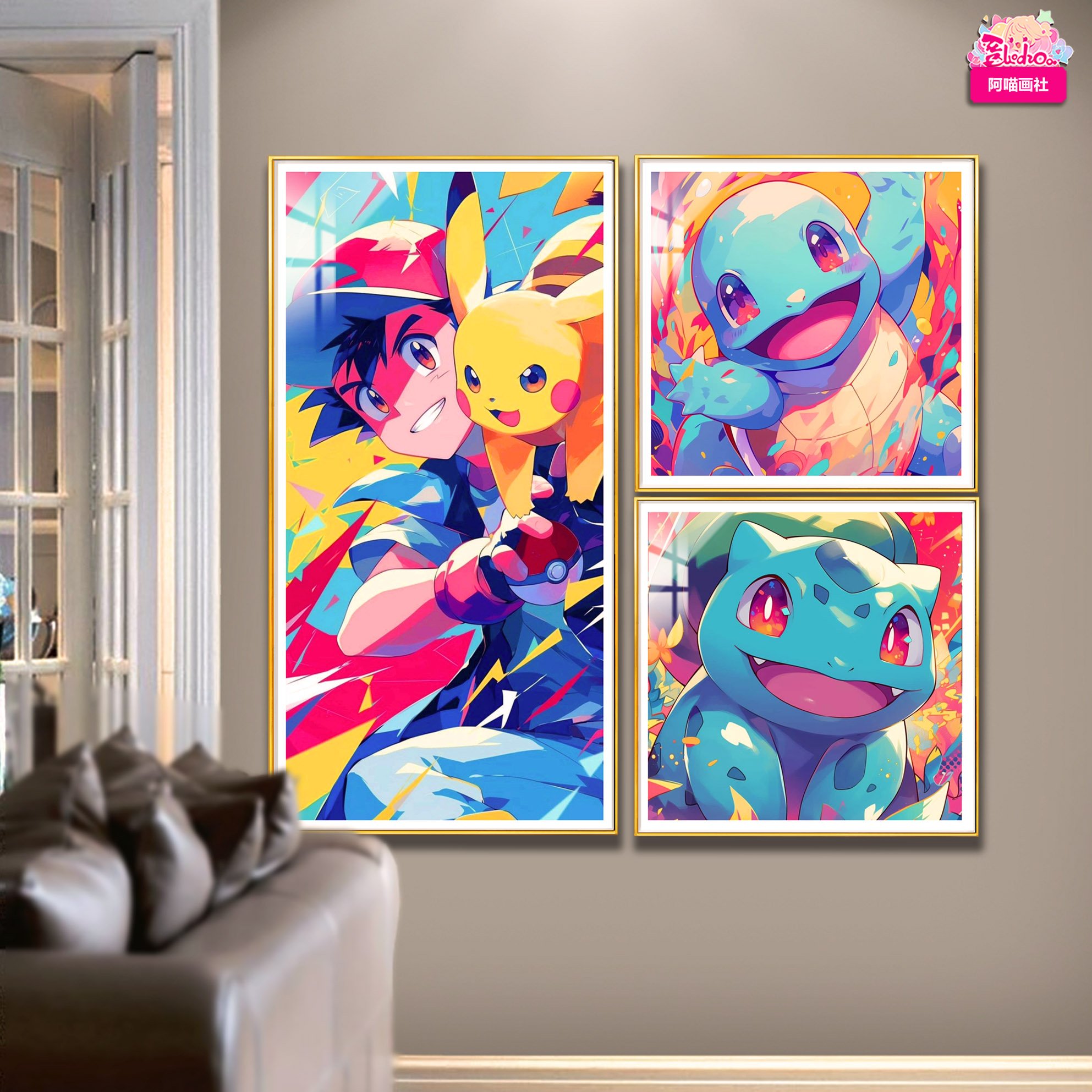 【週邊】阿喵畫社-小智寶可夢三宮格