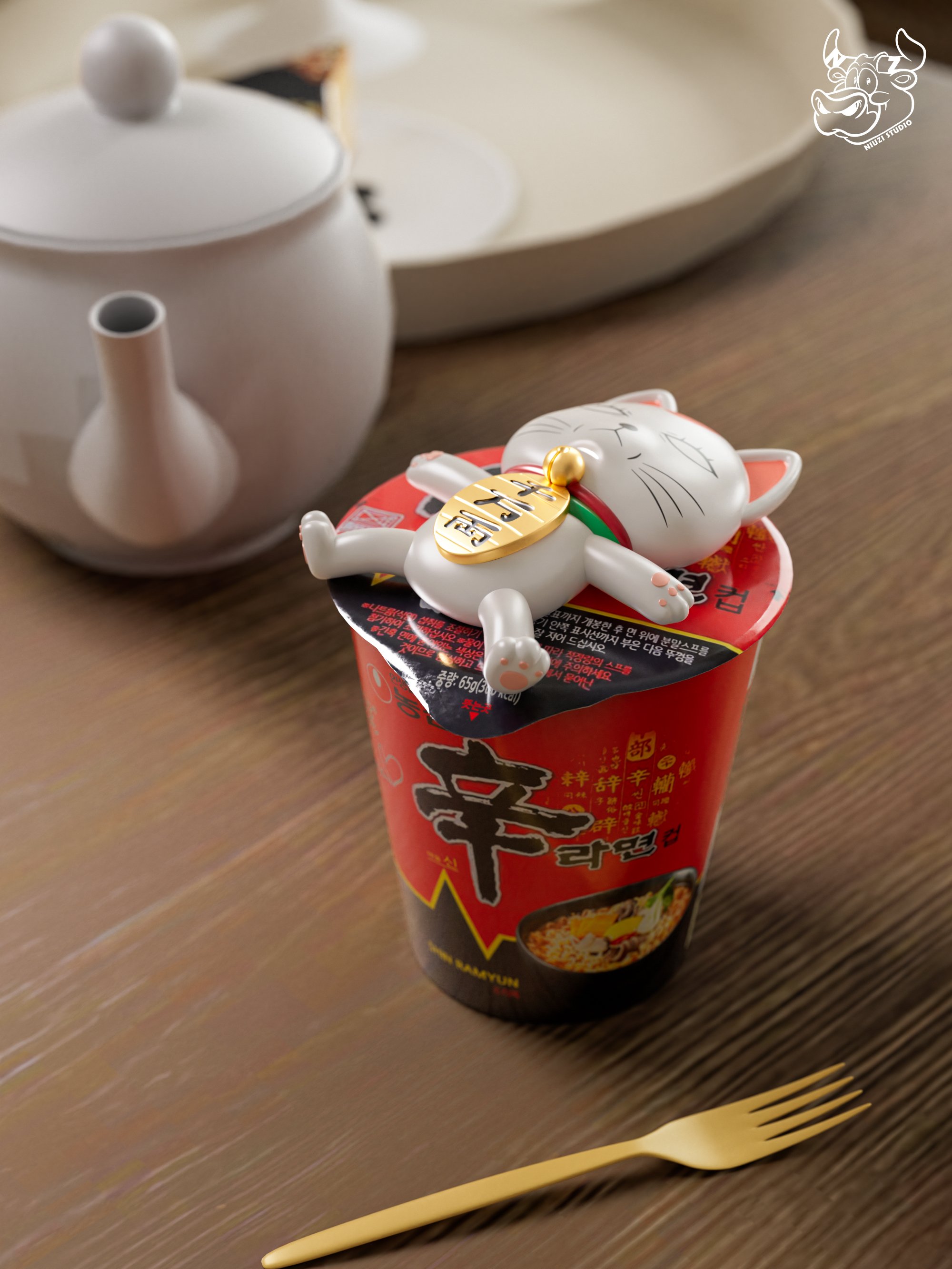 【膽大黨】牛子工作室-高速婆婆泡麵壓 高速婆婆冰箱貼