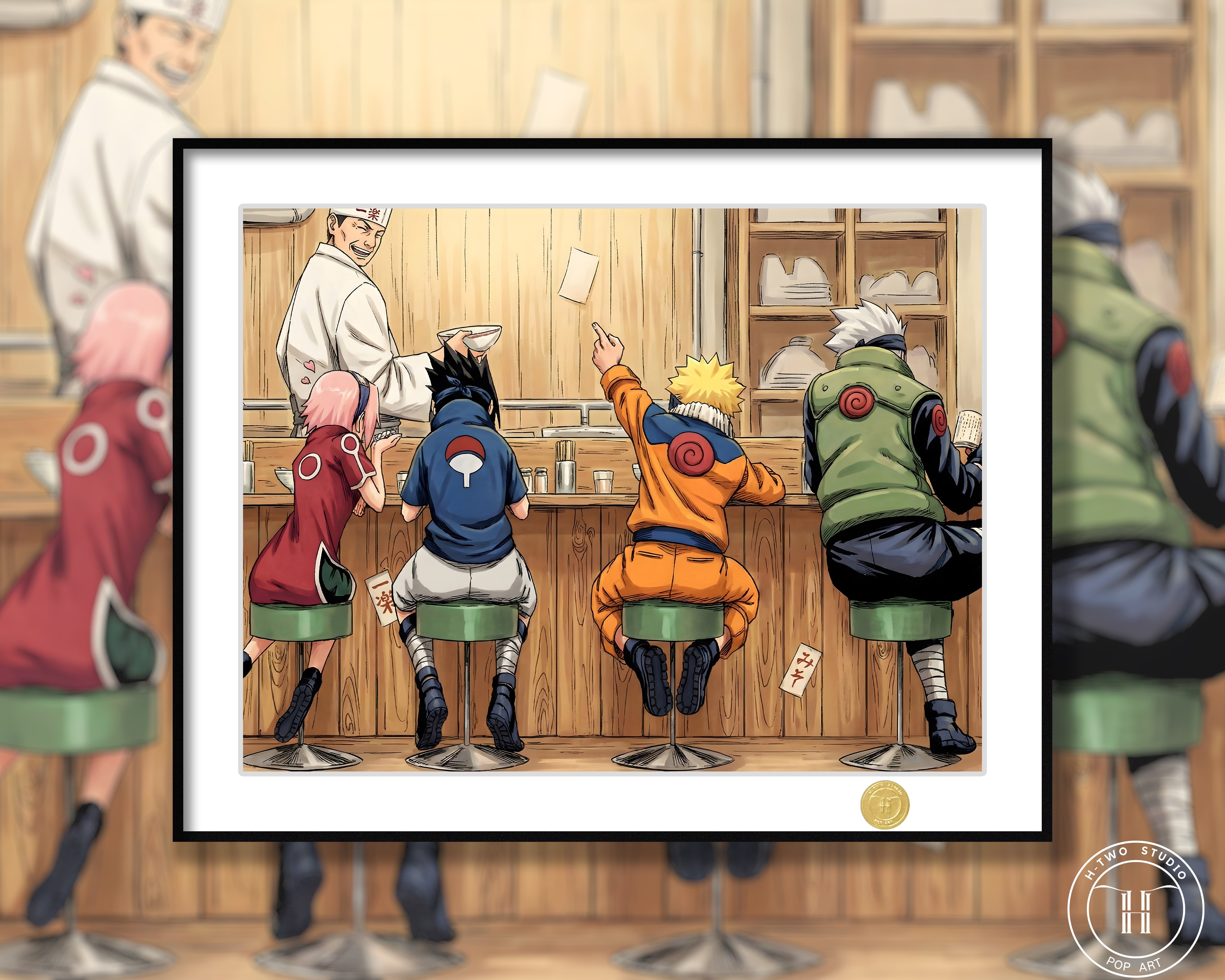 【週邊】H2工作室 - 火影忍者 卡卡西小隊 裝飾畫