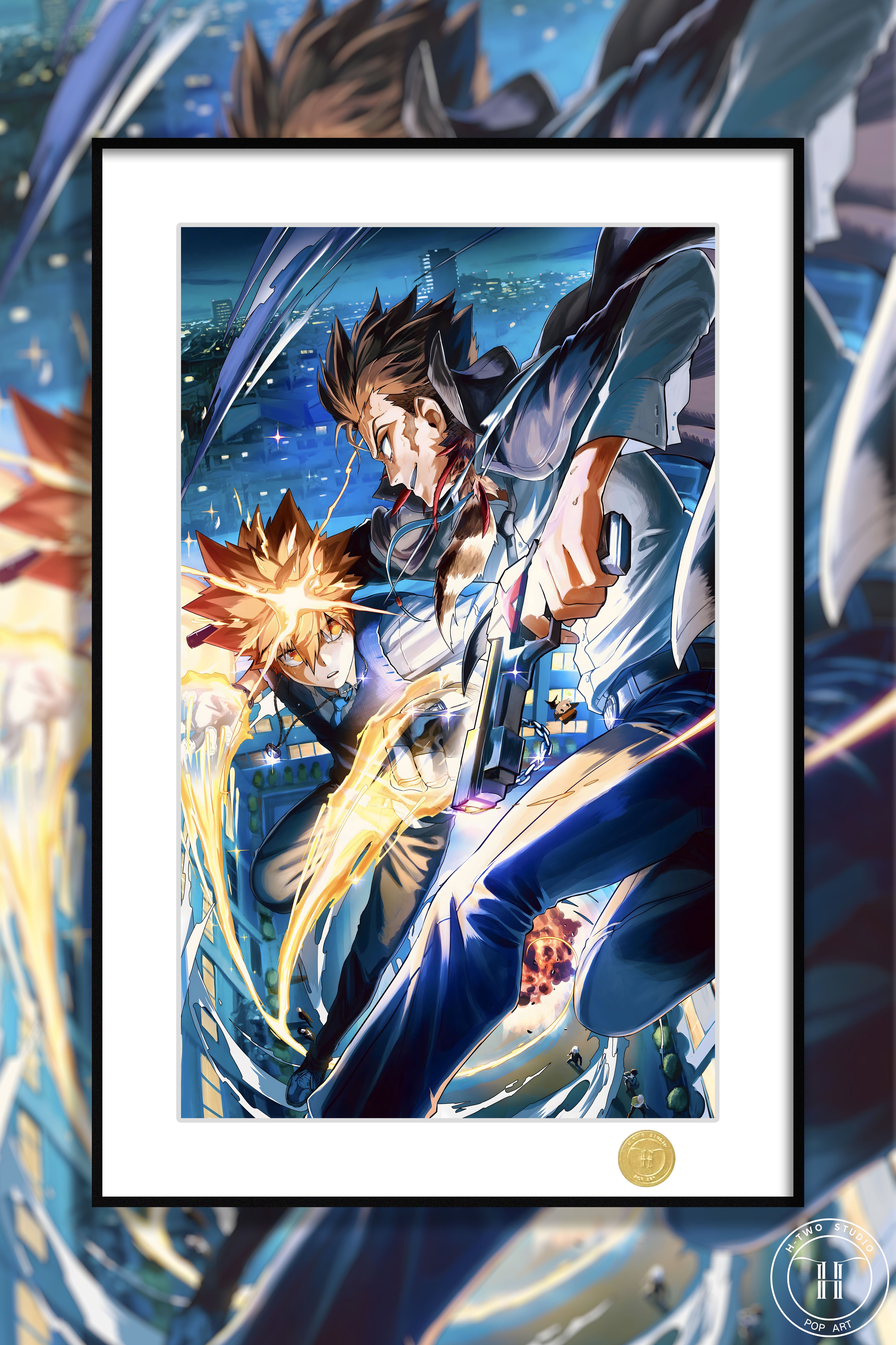 【週邊】H2工作室-魔戒爭霸戰 家庭教師澤田綱吉XANXUS彭格列動畫二次元裝飾畫