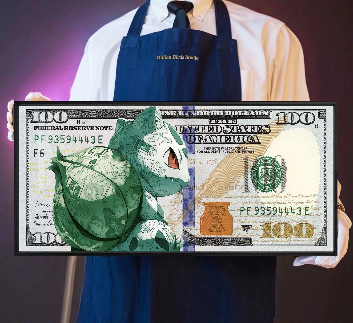 【週邊】千鳥社-精靈寶可夢妙蛙種子美元地毯招財潮流畫