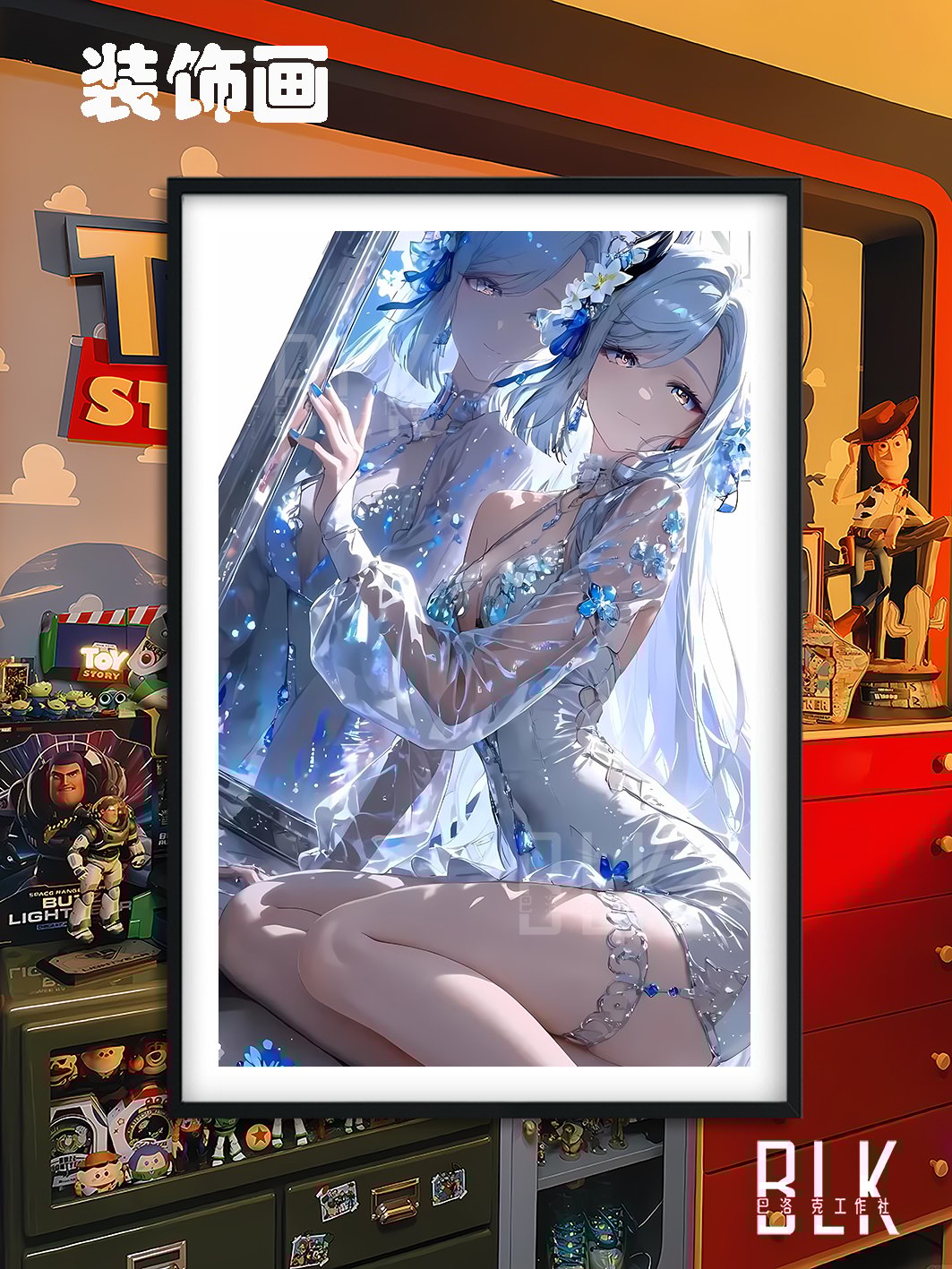 【週邊】巴洛克-流光申鶴雷電將軍原神Shenhe孤辰煢懷遊戲裝飾畫 冰箱貼