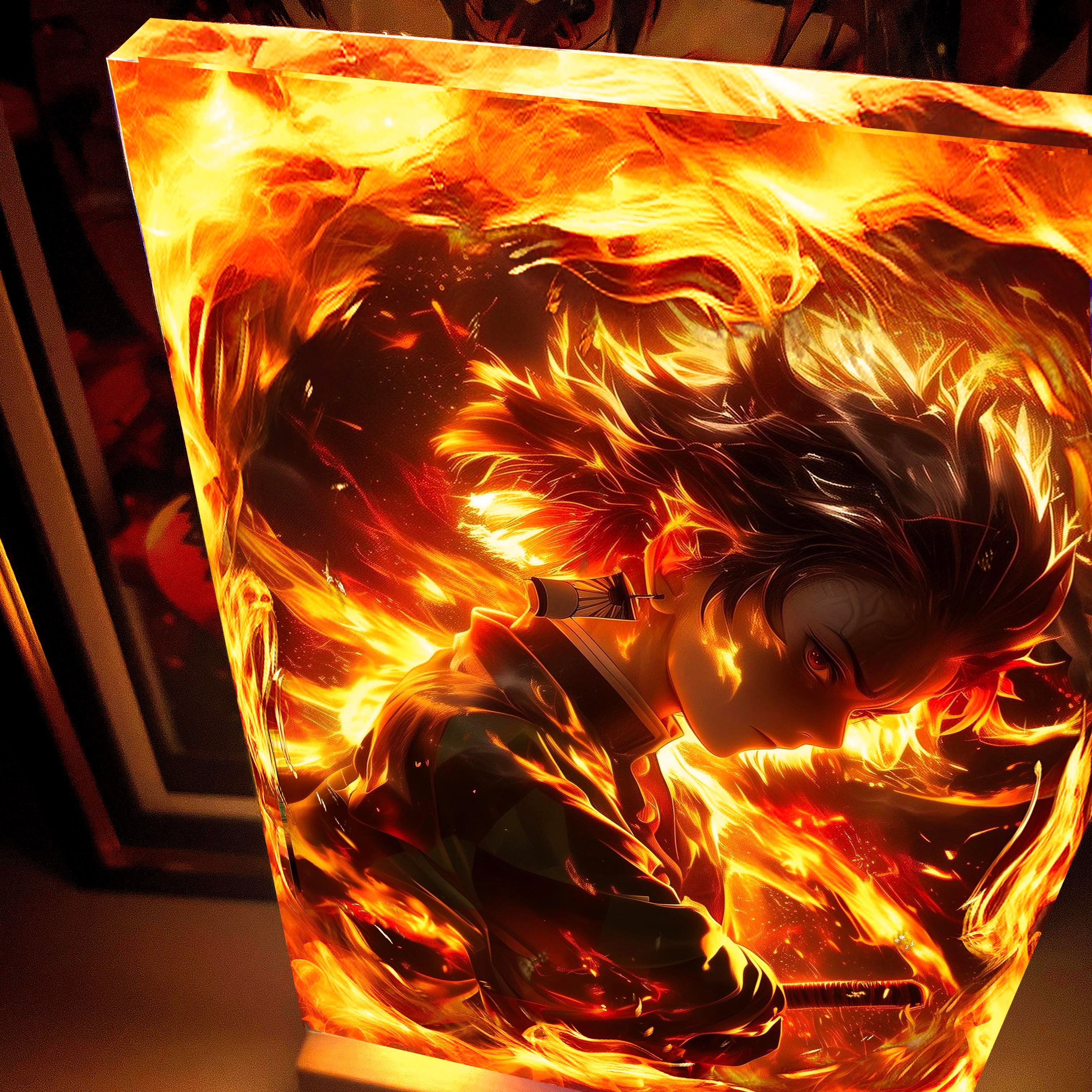 【週邊】阿喵畫社-發炎呼吸 炭治郎發光透明卡磚