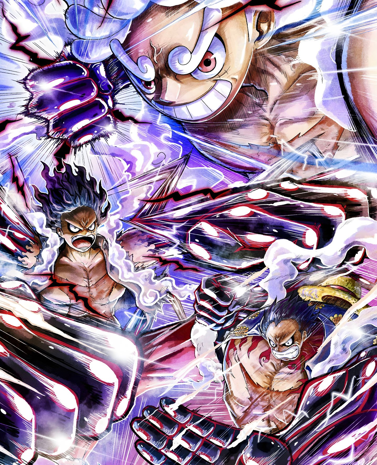 【週邊】H2工作室-蒙奇D路飛 海賊王尼卡太陽神四檔五檔路飛動漫裝飾畫