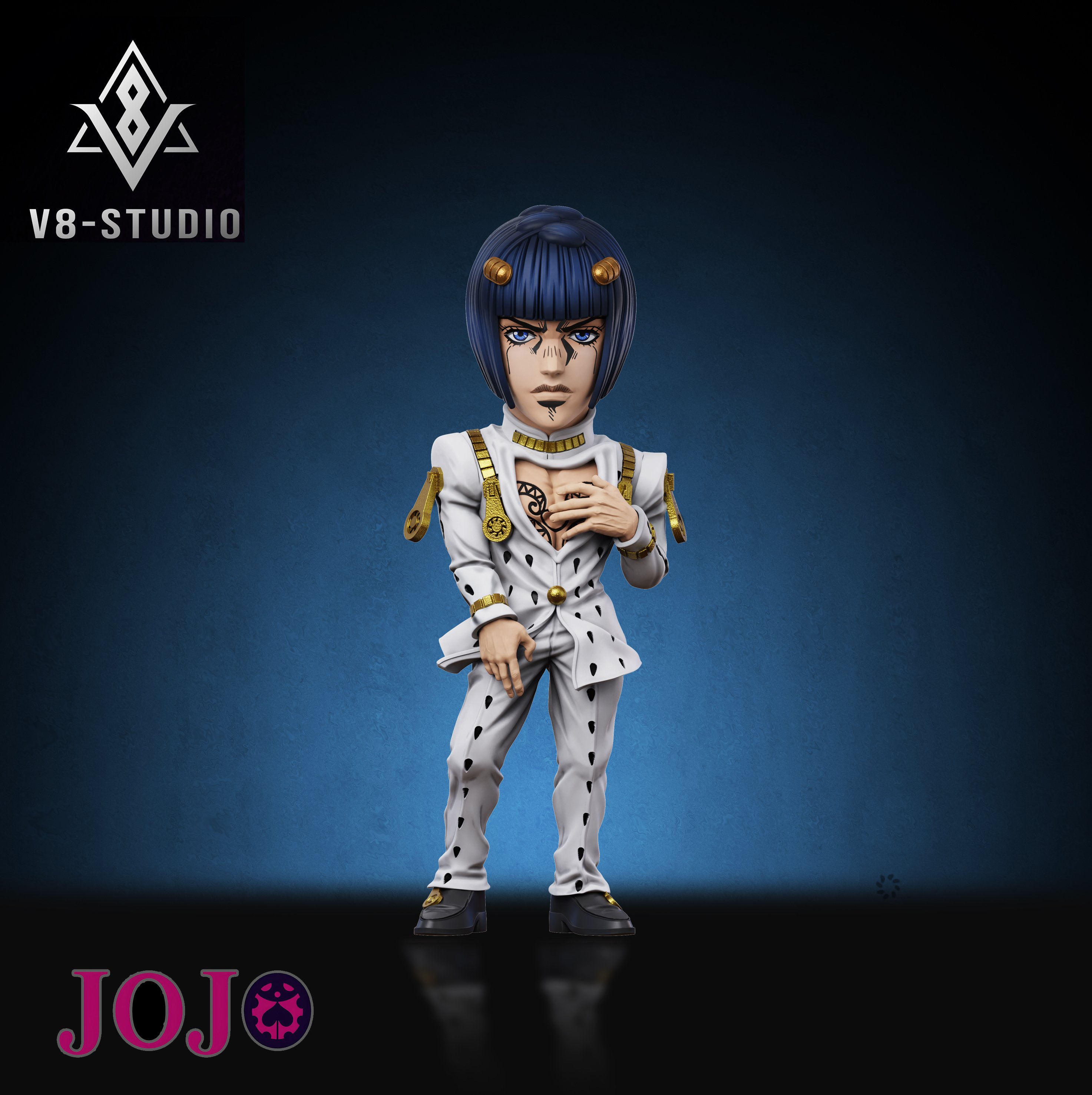 【JOJO的奇妙冒險】V8-STUDIO-JOJO黃金之風 布姐 布加拉提/替身鋼鍊手指