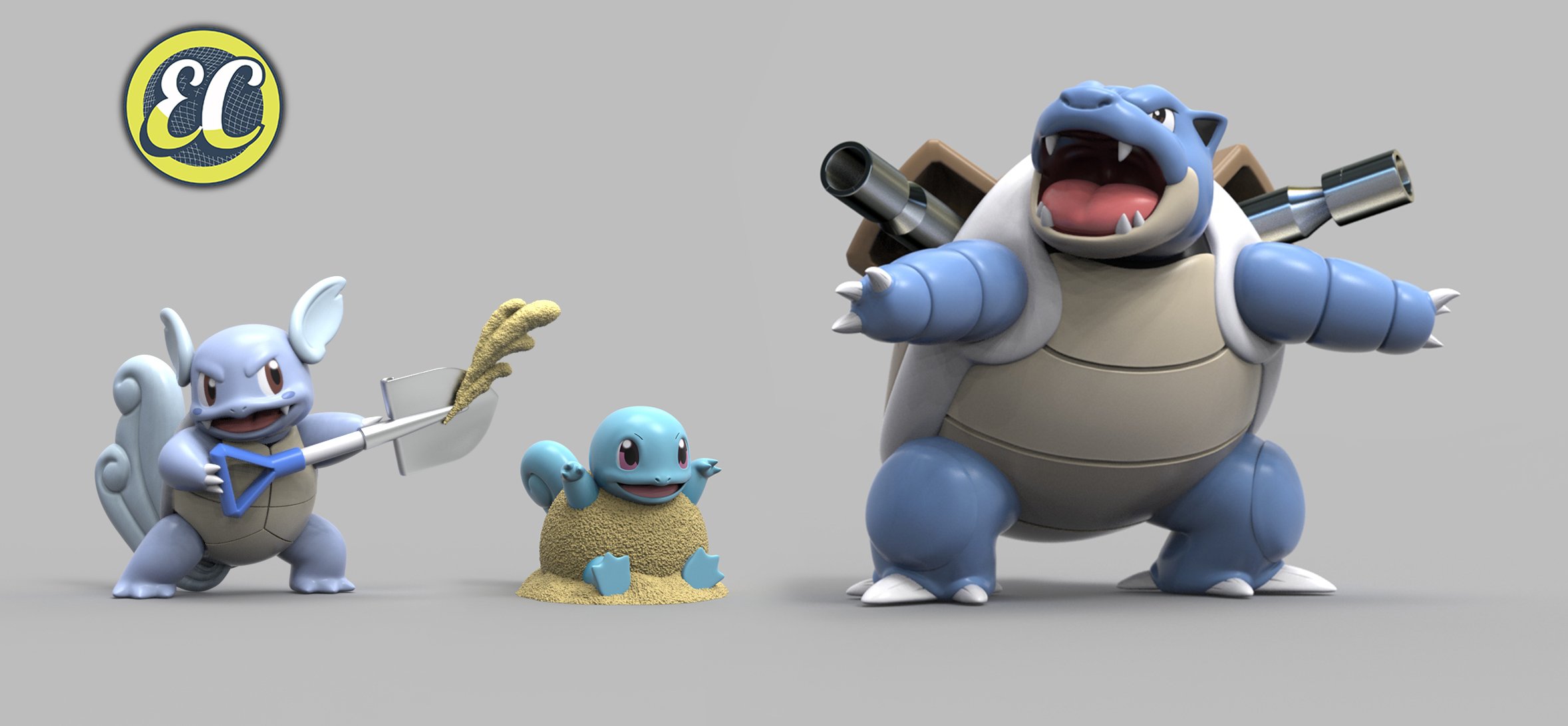 【寶可夢】EC-studio-寶可夢圖鑑 水箭龜進化組