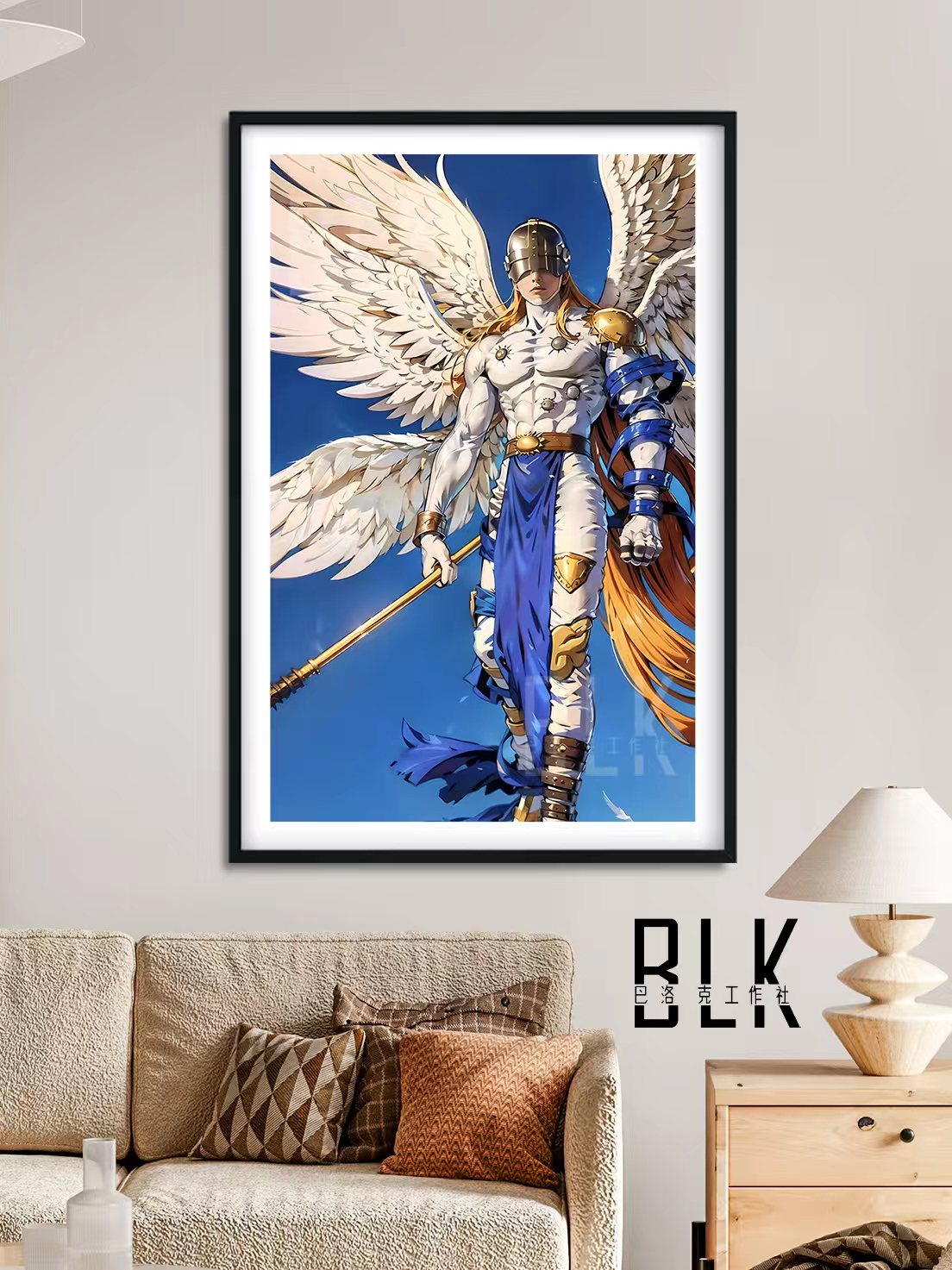 【週邊】巴洛克－數碼寶貝 天使獸 裝飾畫&冰箱貼