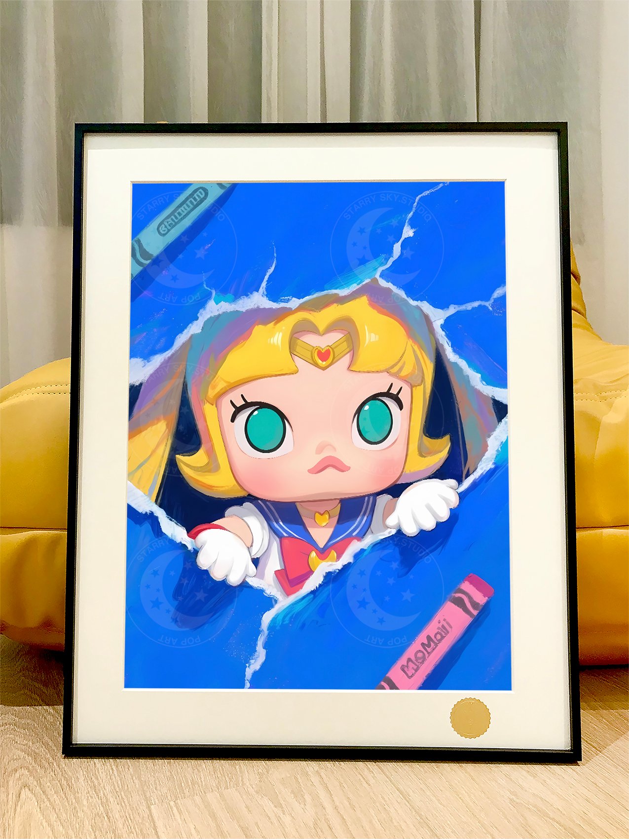 【週邊】星空工作室-塗鴉molly 泡泡瑪特茉莉潮流藝術版畫動畫二次元裝飾畫