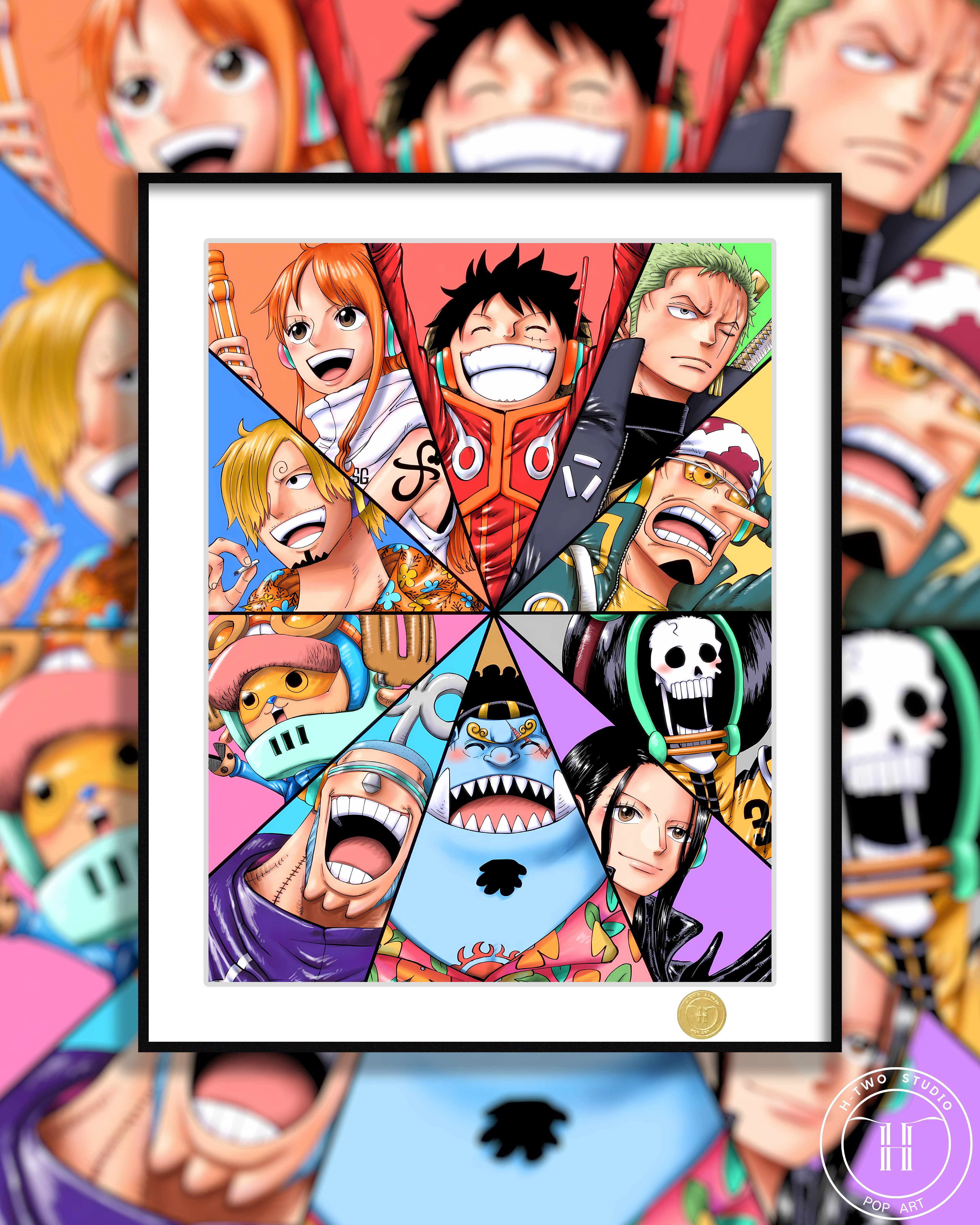 【週邊】H2工作室-草帽團 海賊王路飛索隆山治娜美喬巴裝飾畫