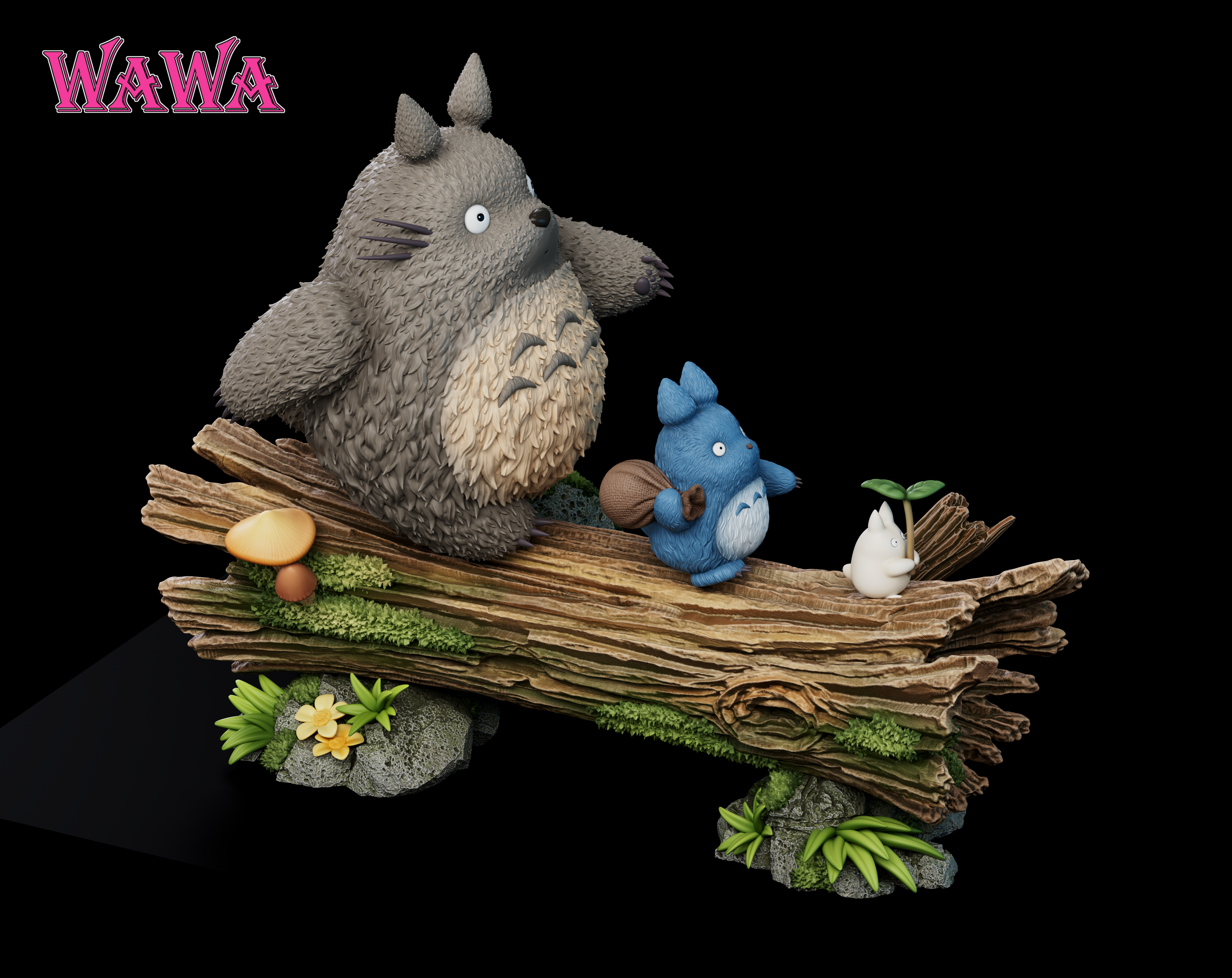 【宮崎駿】wawa-studio－桌面小擺件系列 三隻龍貓