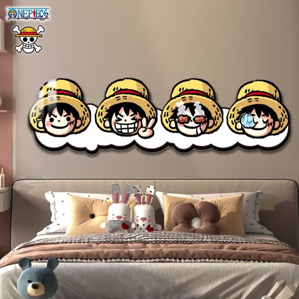 【週邊】阿喵畫社-Q版草帽魯夫大頭床頭燈帶畫