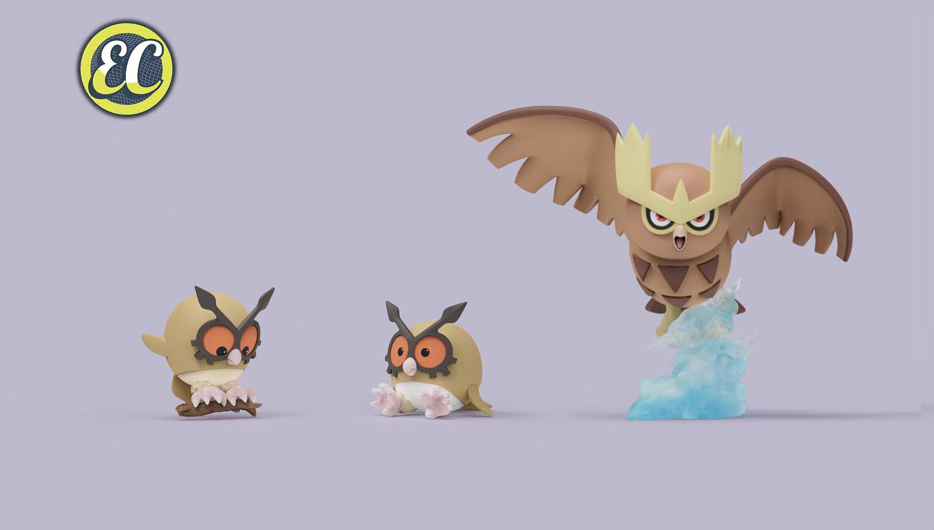 【寶可夢】EC-Studio-寶可夢圖鑑 貓頭夜鷹進化組