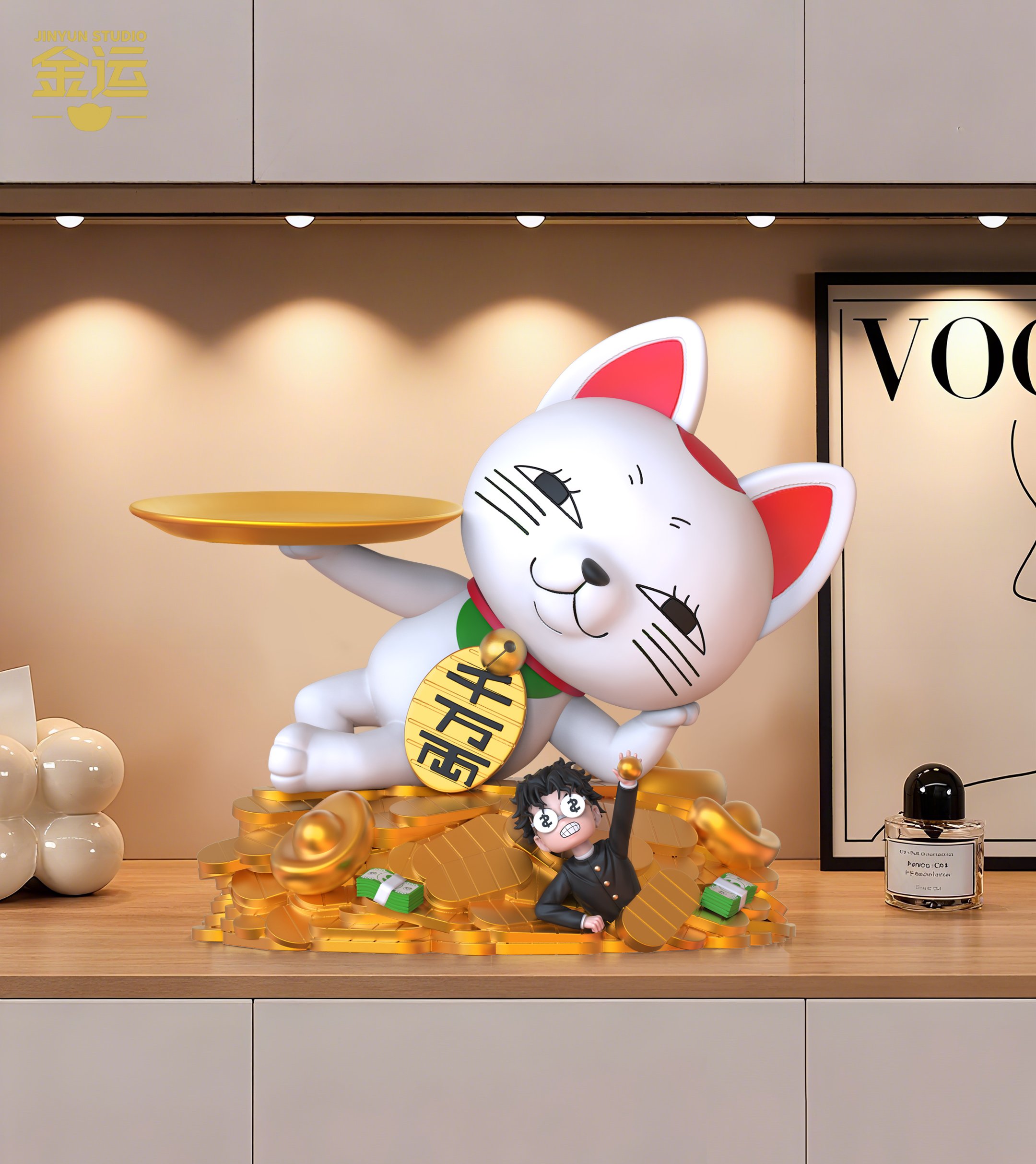 【膽大黨】金運-studio－高速婆婆 招財托盤擺件