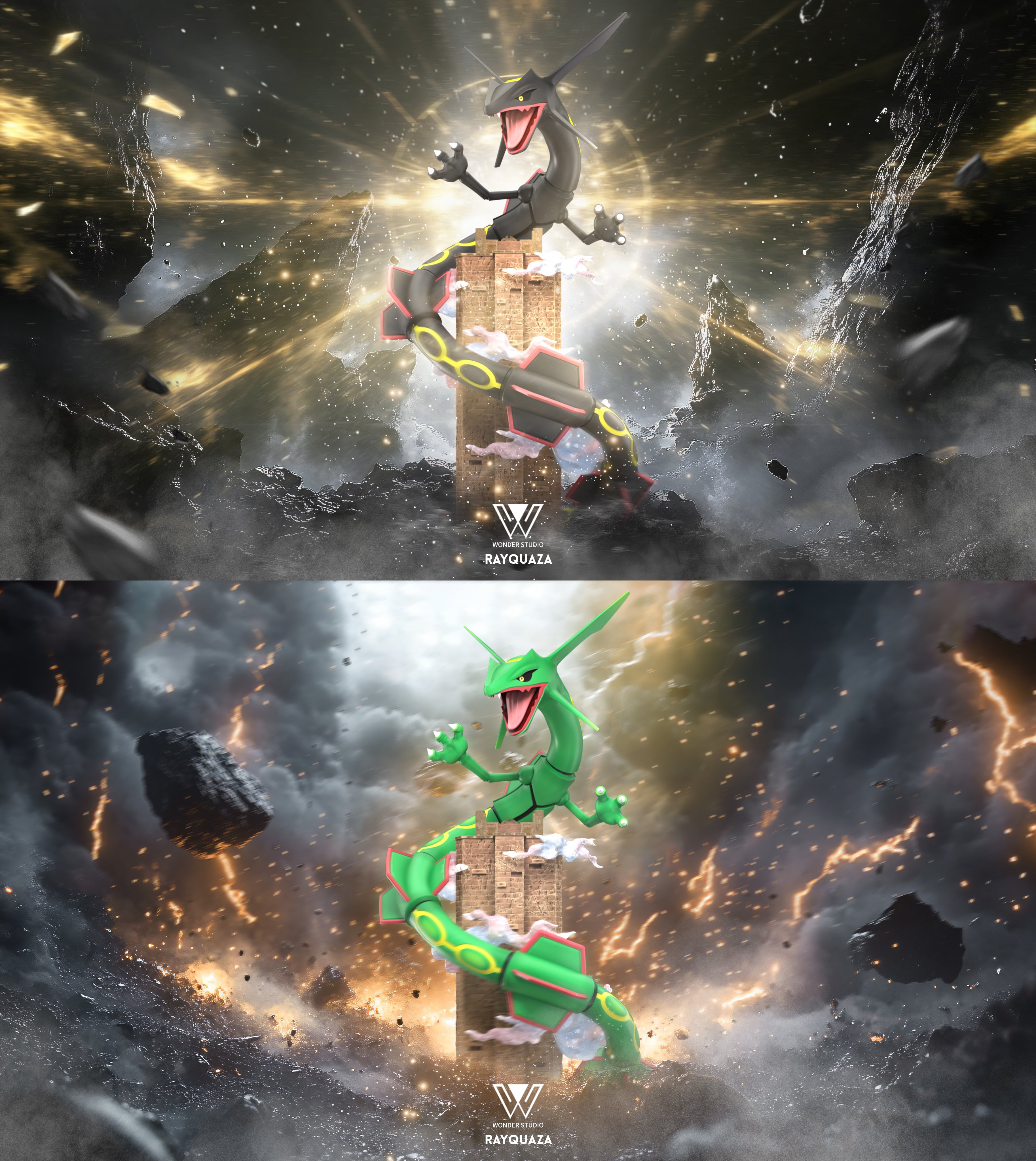 【寶可夢】玩得Wonder studio-普通豐源三神 裂空坐