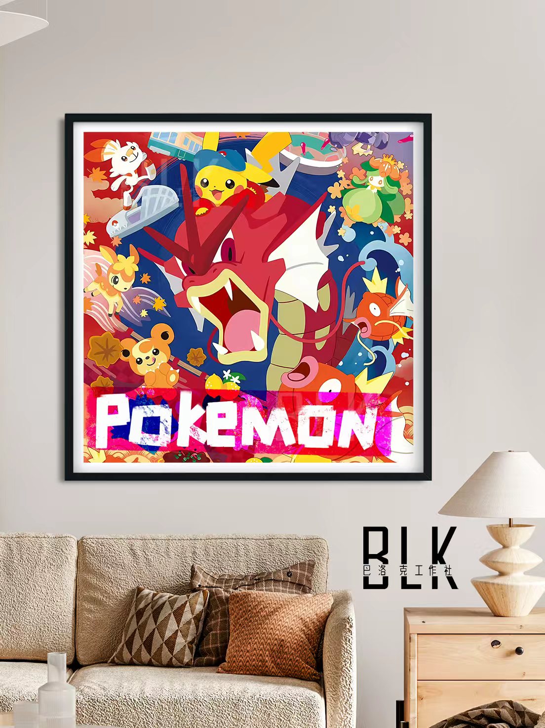 【週邊】巴洛克－寶可夢 紅色暴鯉龍 裝飾畫 & 冰箱貼