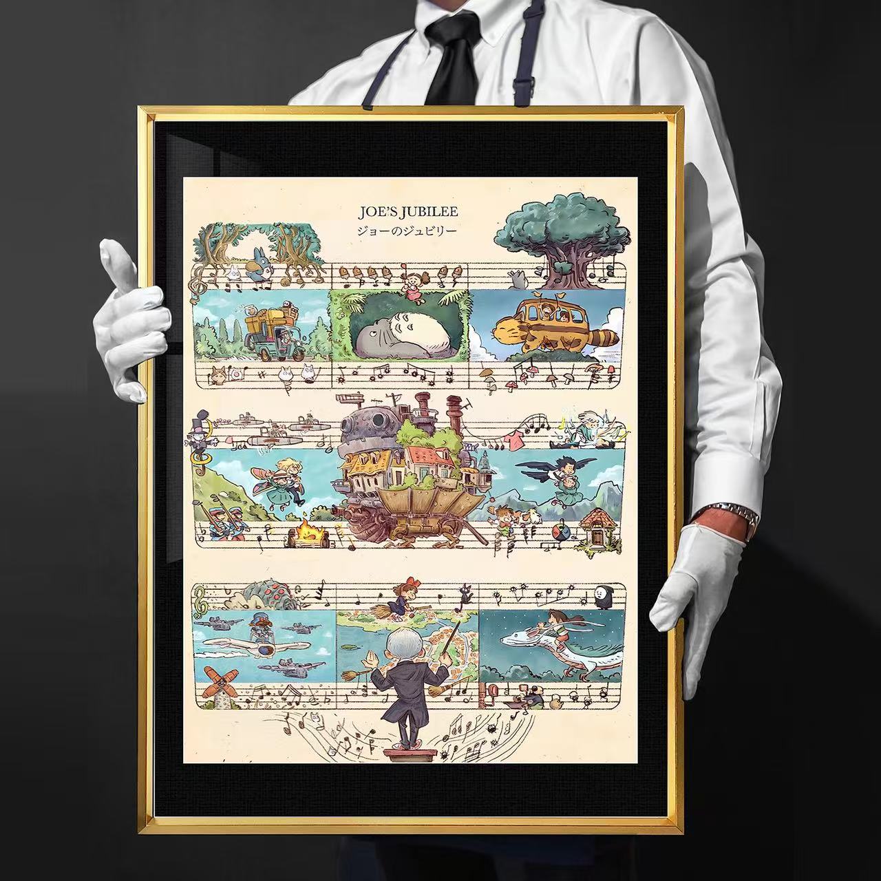 【週邊】千鳥社-宮崎駿動畫配樂久石讓千尋移動城堡龍貓裝飾畫