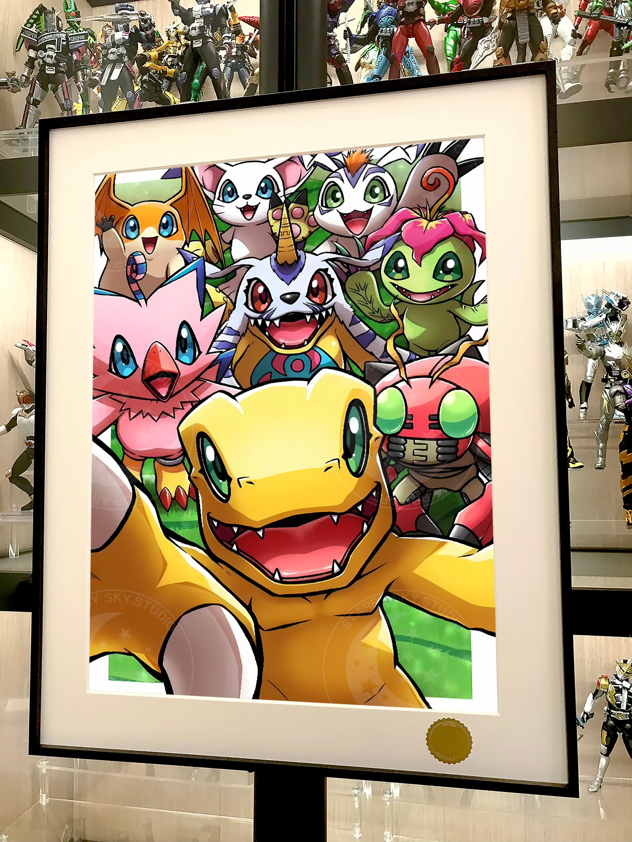 【週邊】星空工作室-數碼寶貝成長期 Digimon亞古獸加布獸巴達獸太一大和數碼暴龍動畫裝飾畫