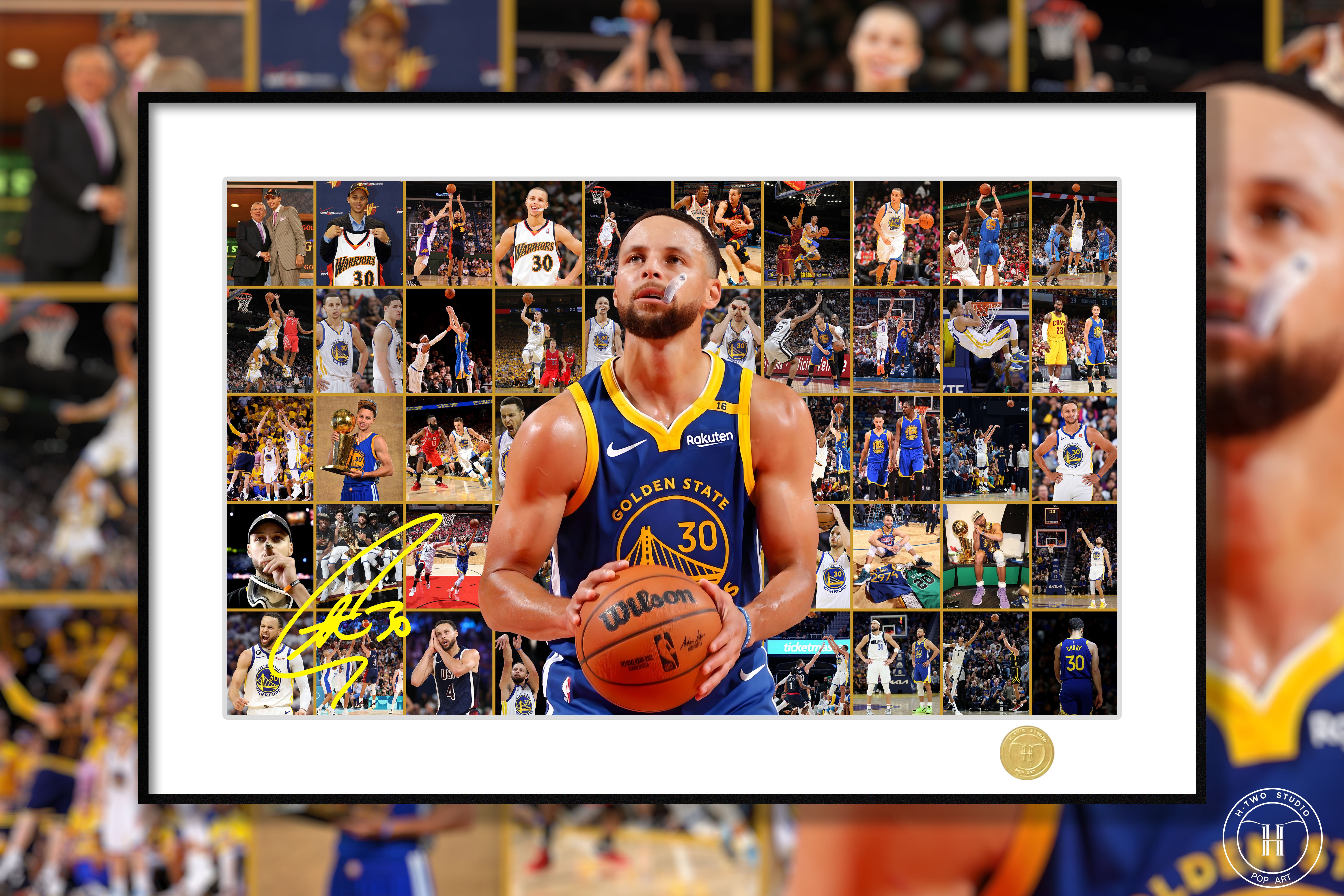 【週邊】H2工作室-諸神黃昏 史蒂芬庫裡 NBA金州勇士庫裡裝飾畫