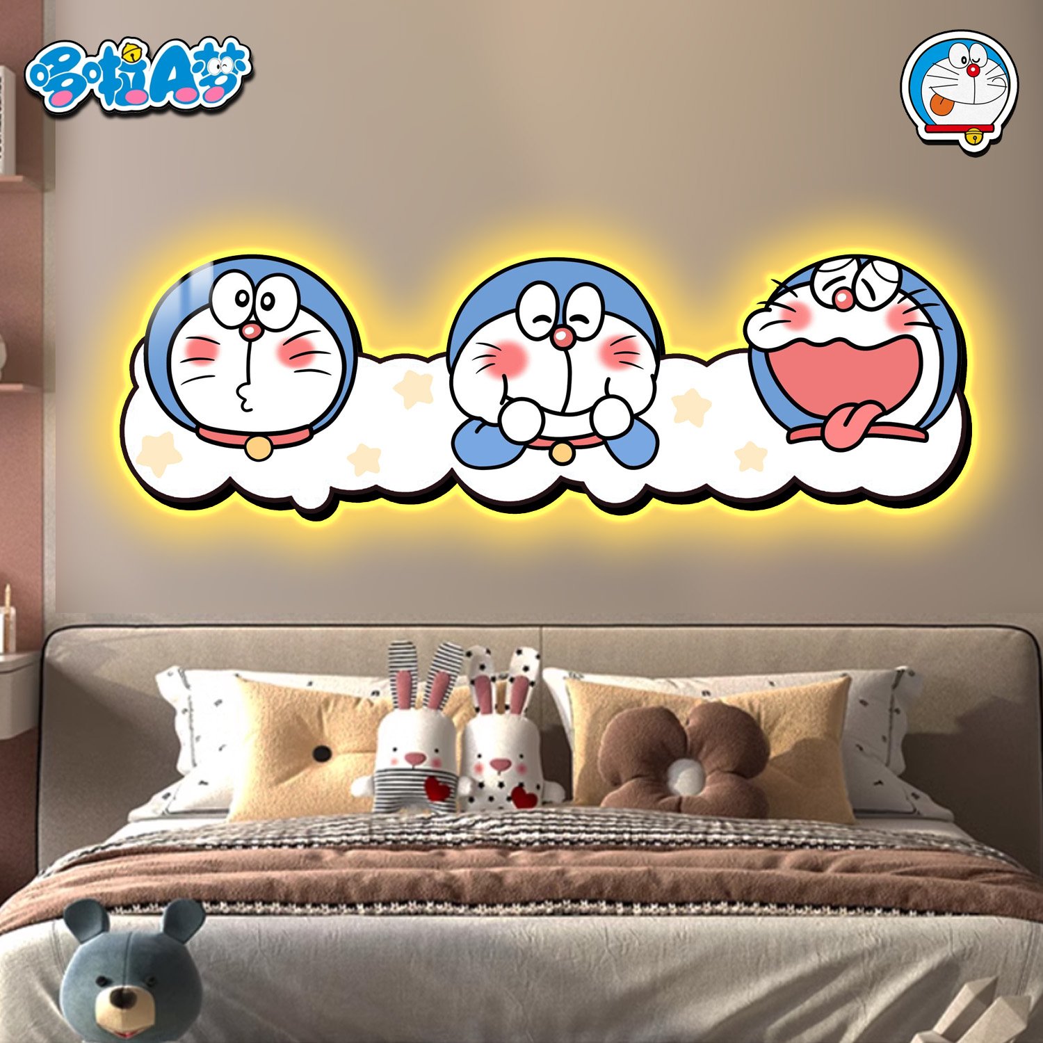 【週邊】阿喵畫社-哆啦A夢床頭燈帶畫