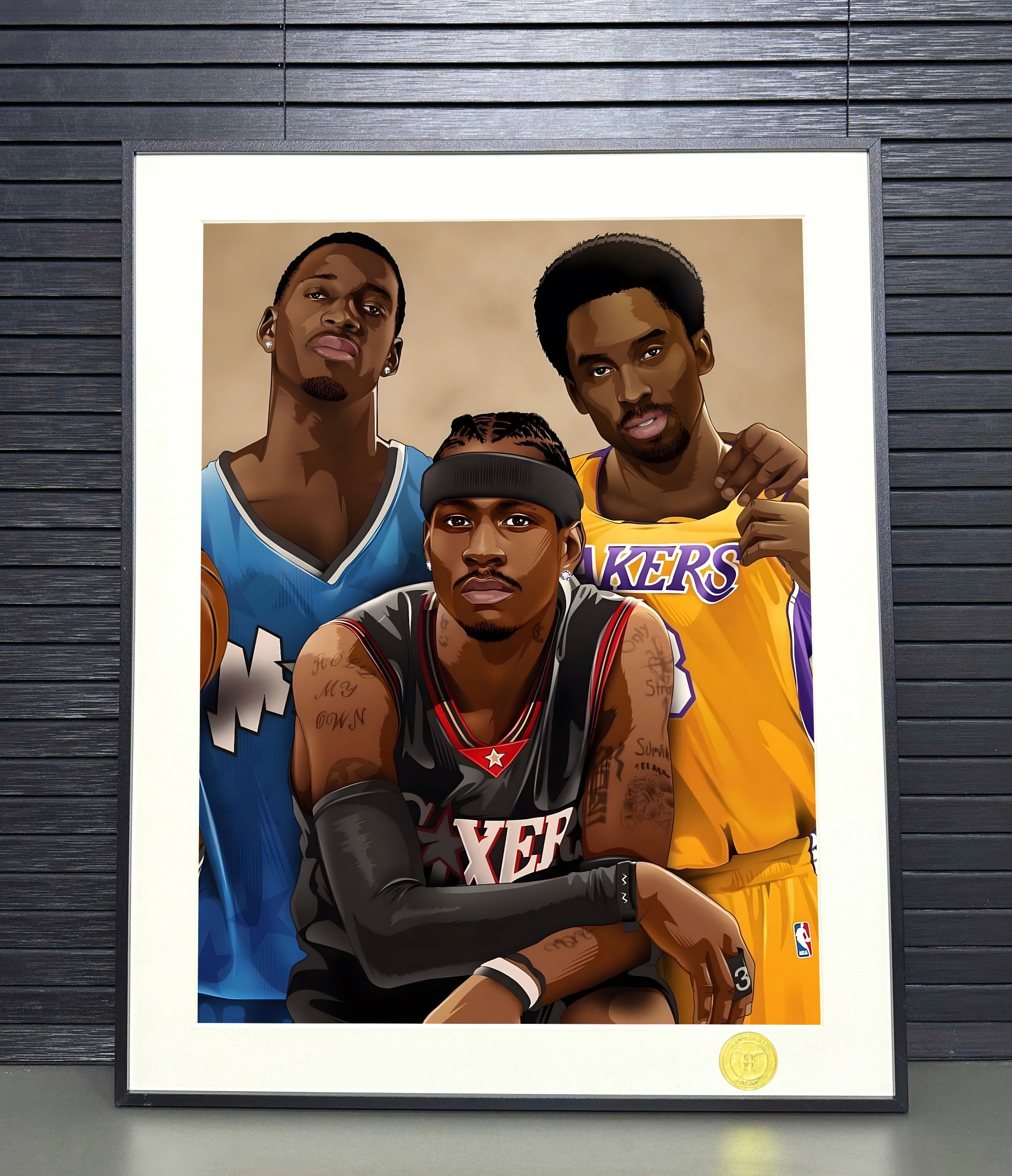 【週邊】H2工作室-你曾是少年 NBA科比麥迪艾佛森裝飾畫