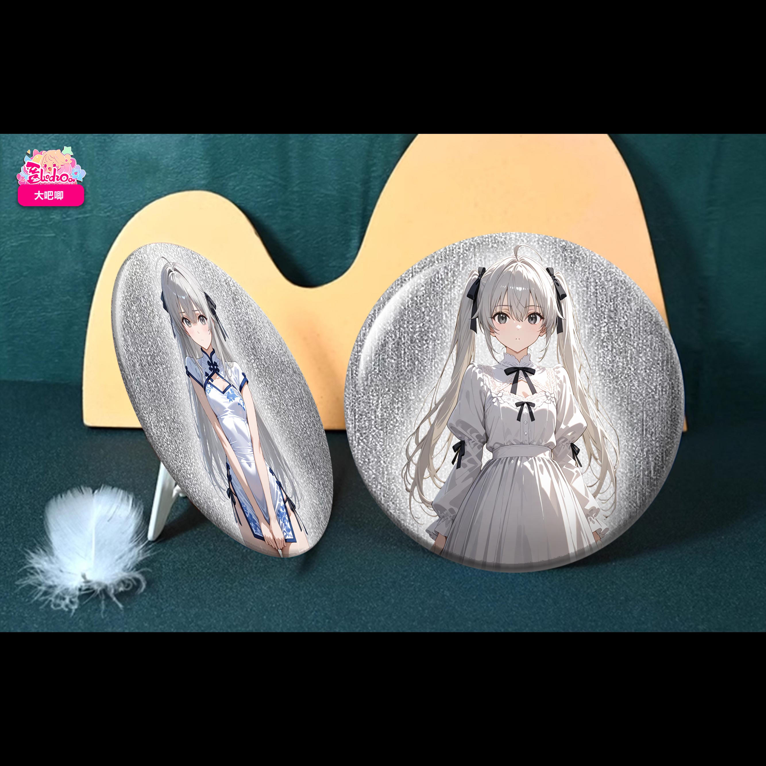 【週邊】阿喵畫社－緣之空 春日野穹組合 雙閃特大徽章