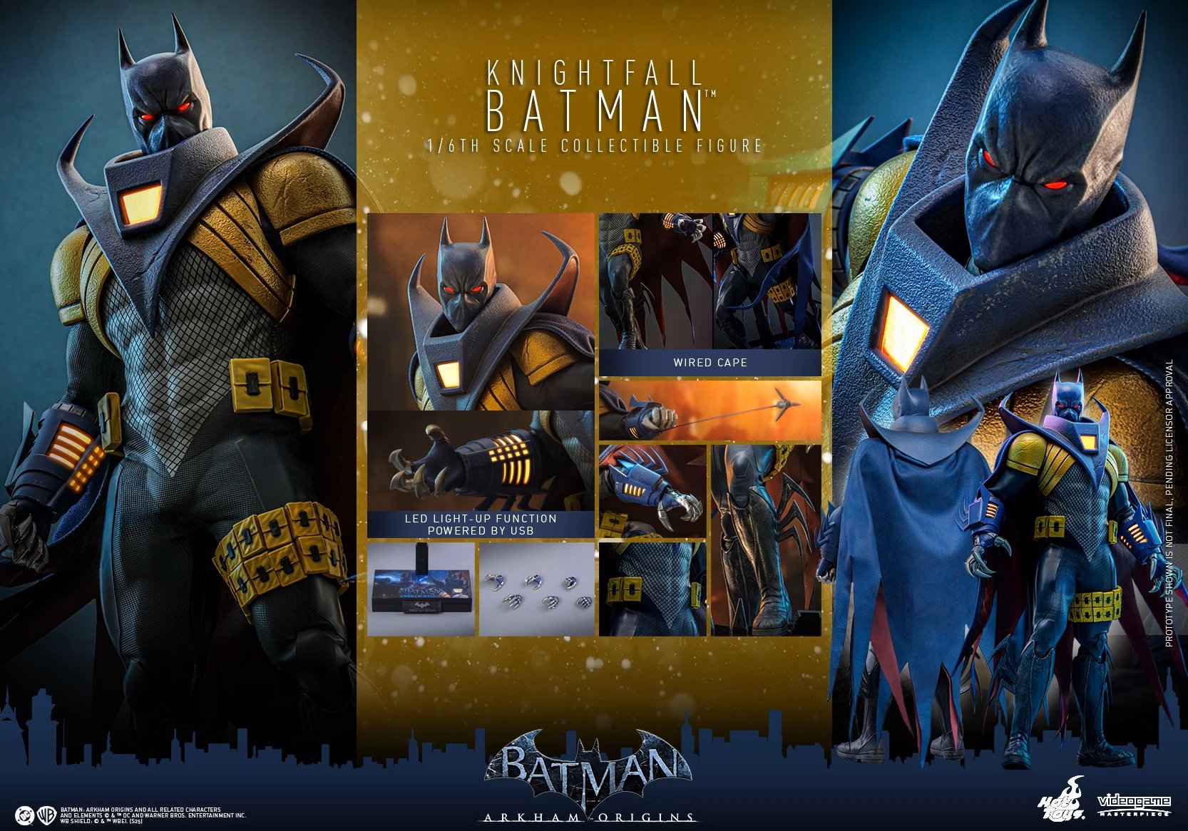 【正版授權】HOTTOYS-蝙蝠俠：阿卡漢起源 騎士隕落蝙蝠俠 可動 VGM74