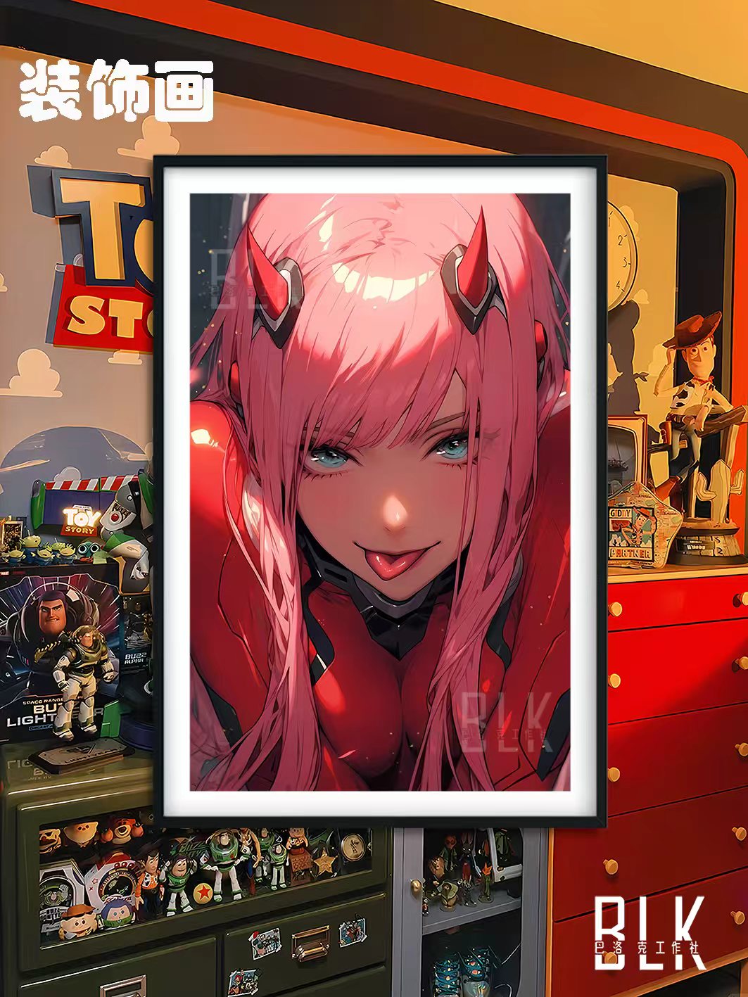 【週邊】巴洛克－DARLING in the FRANXX 紅色零二 裝飾畫 & 冰箱貼