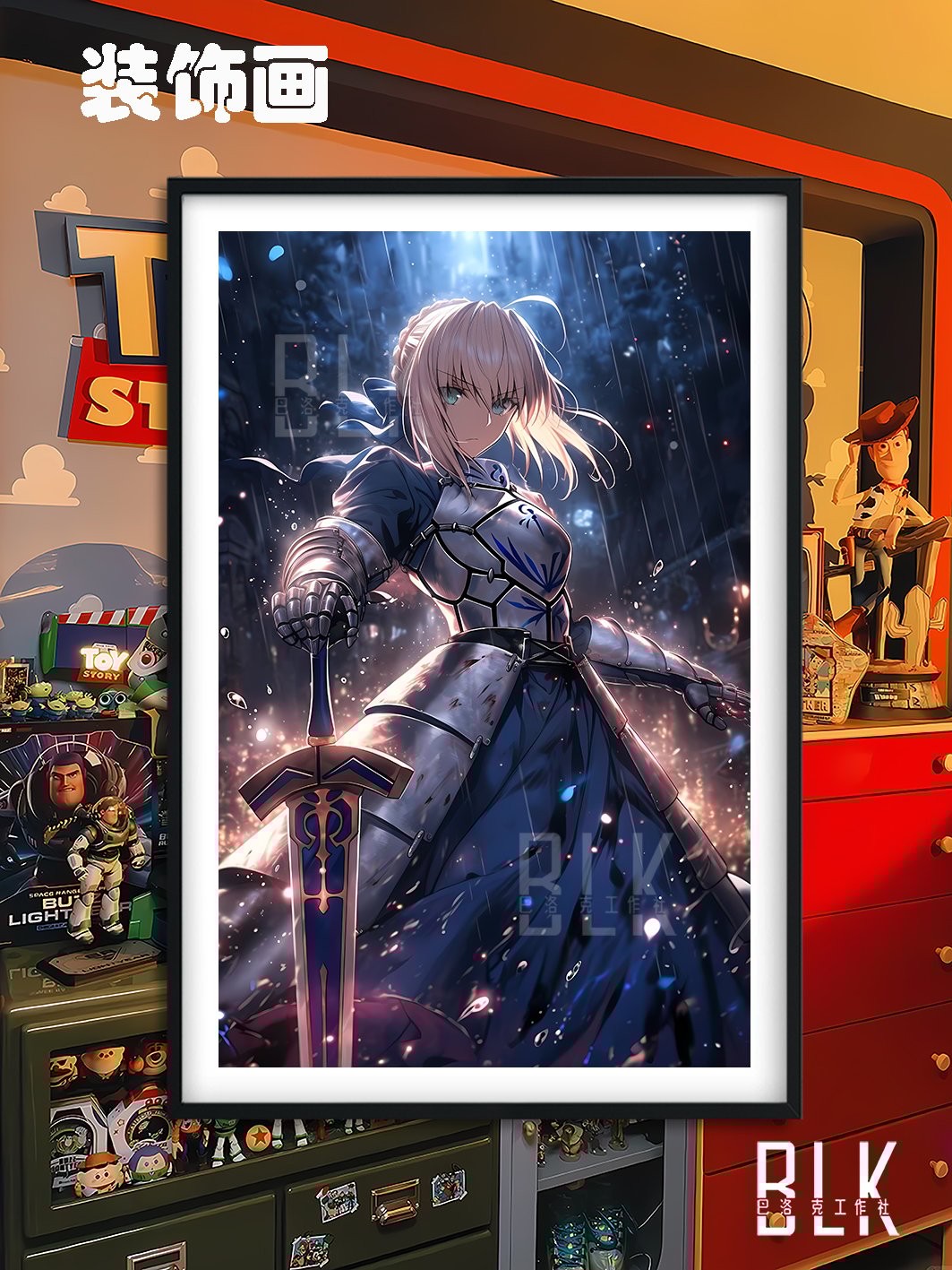 【週邊】巴洛克－Fate/stay night 雨中saber 裝飾畫&冰箱貼