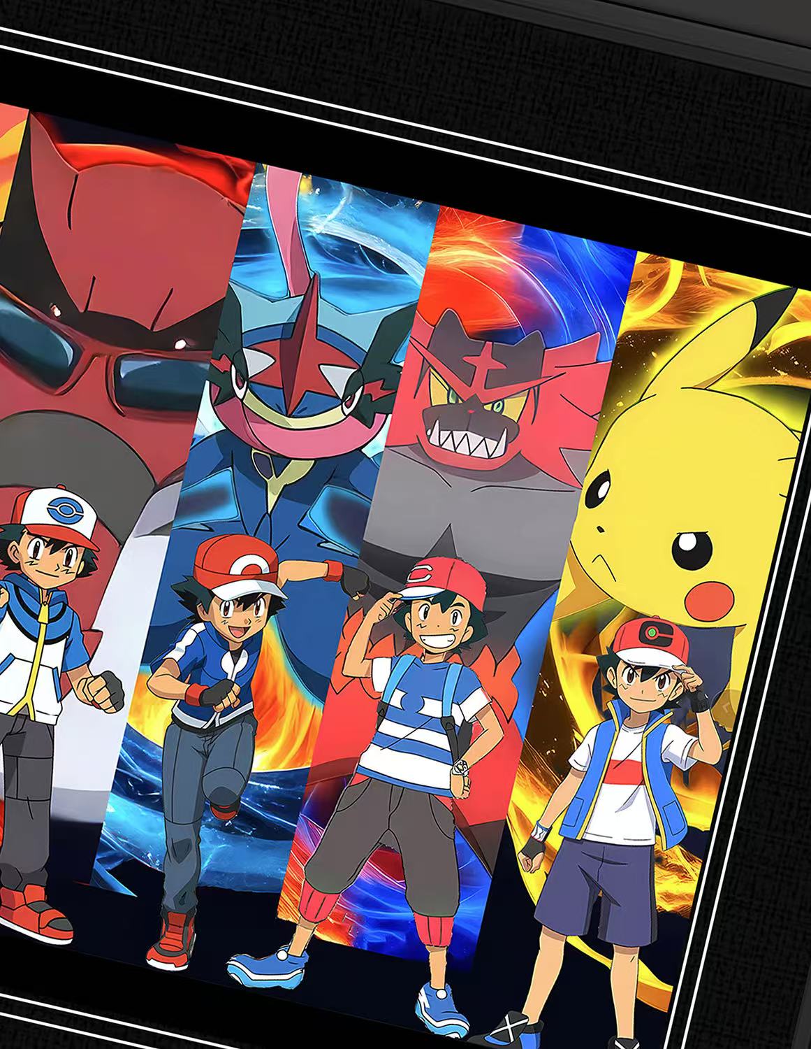 【週邊】千鳥社-歷代小智王牌寶可夢噴火龍皮卡丘甲賀忍蛙裝飾畫