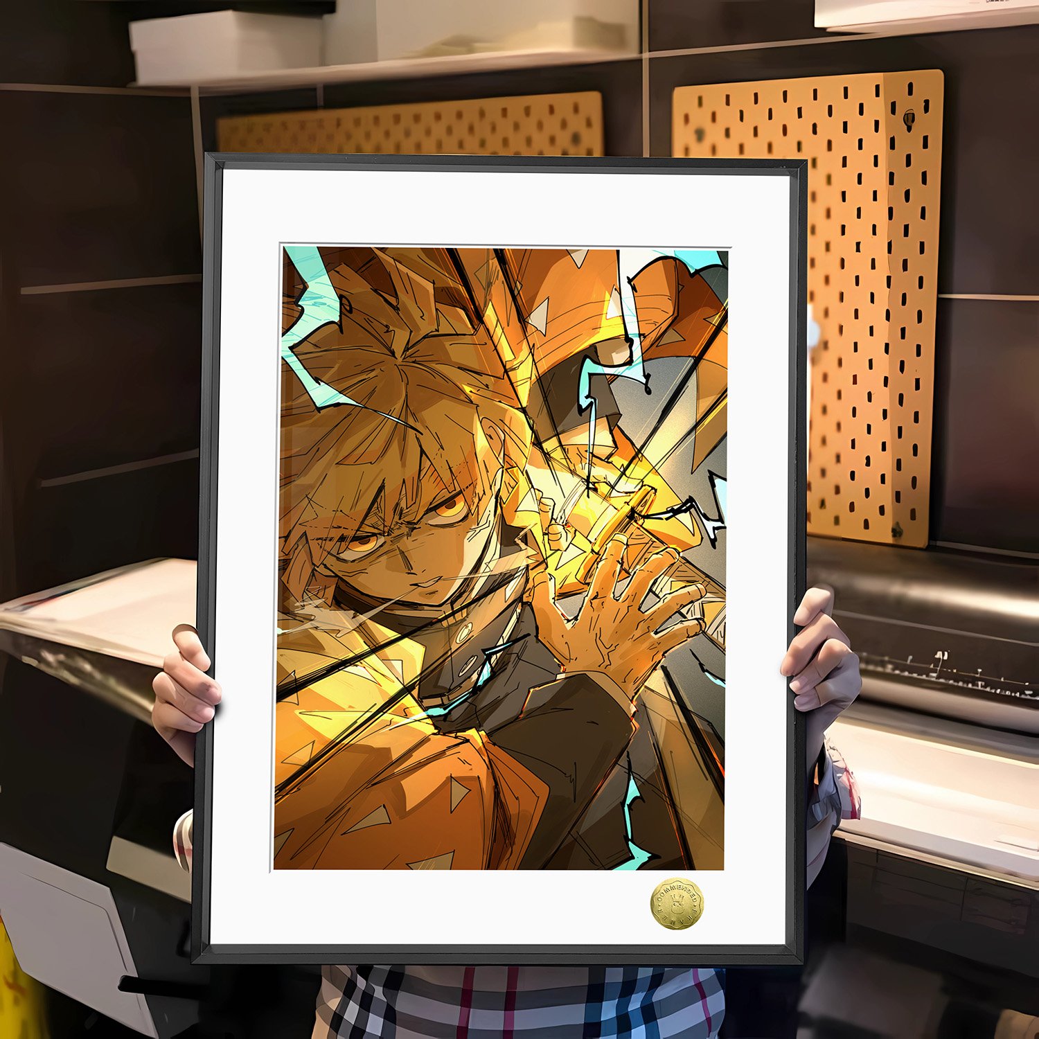 【週邊】皇呱－鬼滅之刃 金色閃光善逸 裝飾畫