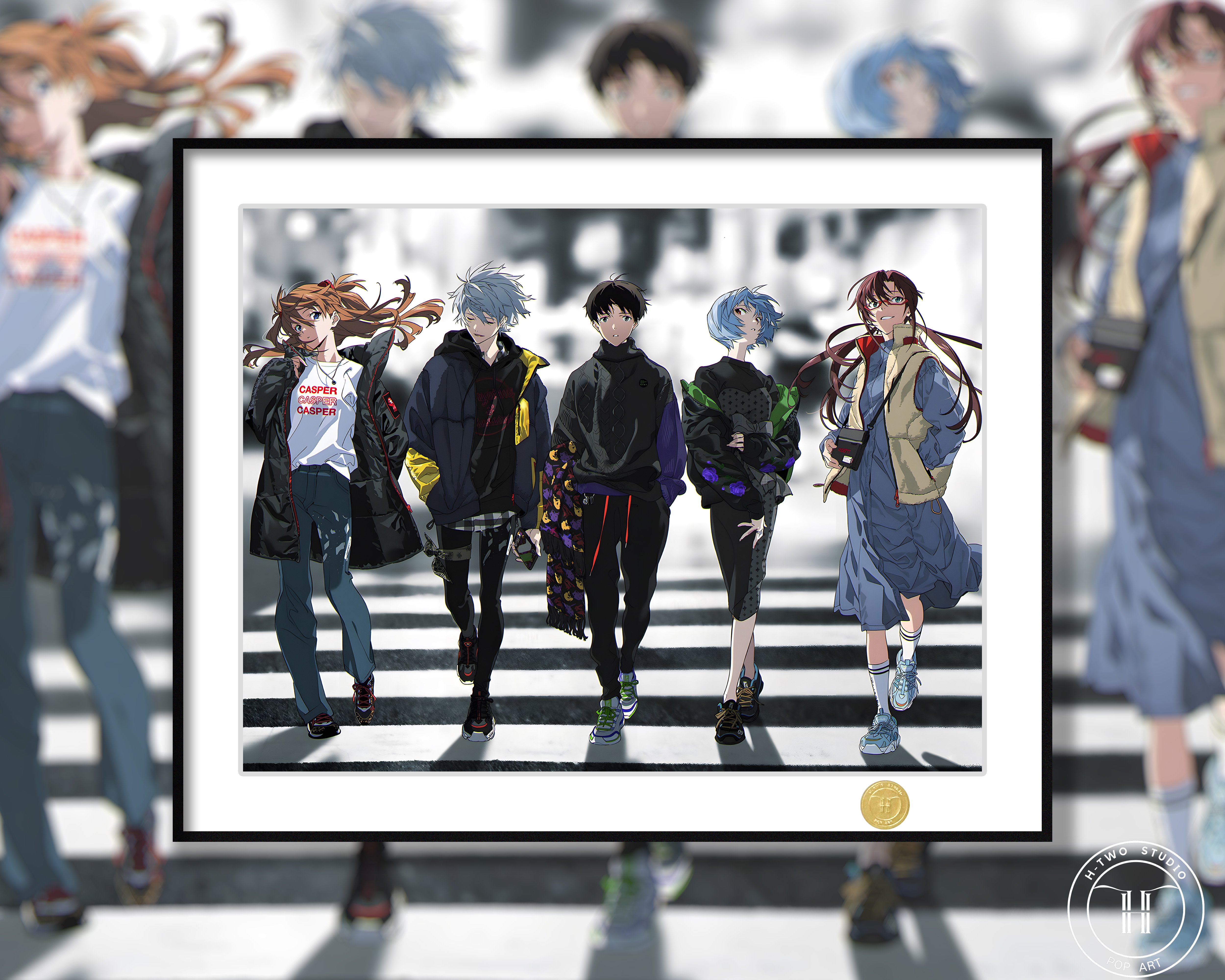 【週邊】H2工作室-潮流EVA 新世紀福音戰士明日香綾波麗碇真嗣渚薰裝飾畫