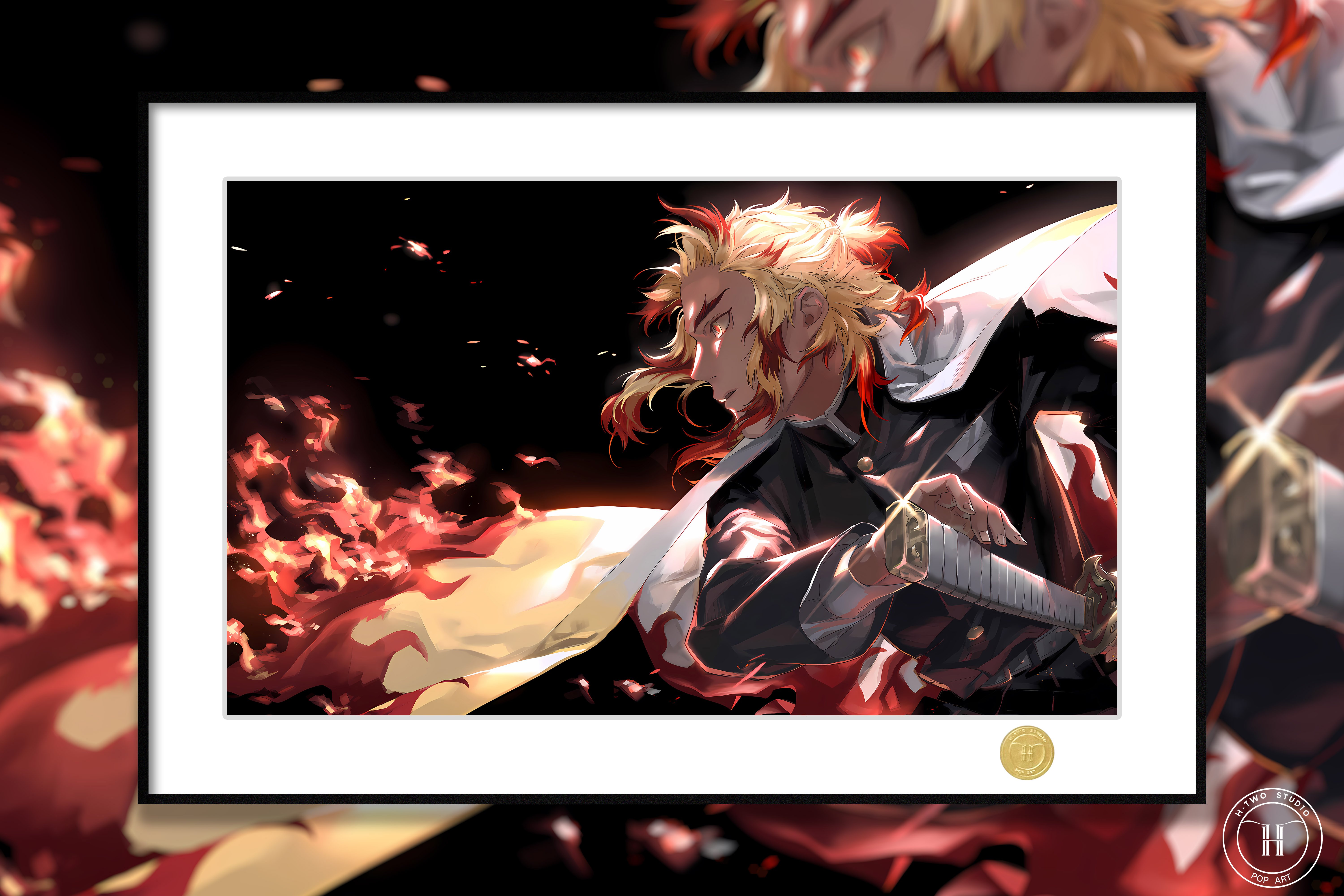 【週邊】H2工作室-煉獄杏壽郎 大哥炎柱鬼滅之刃裝飾畫