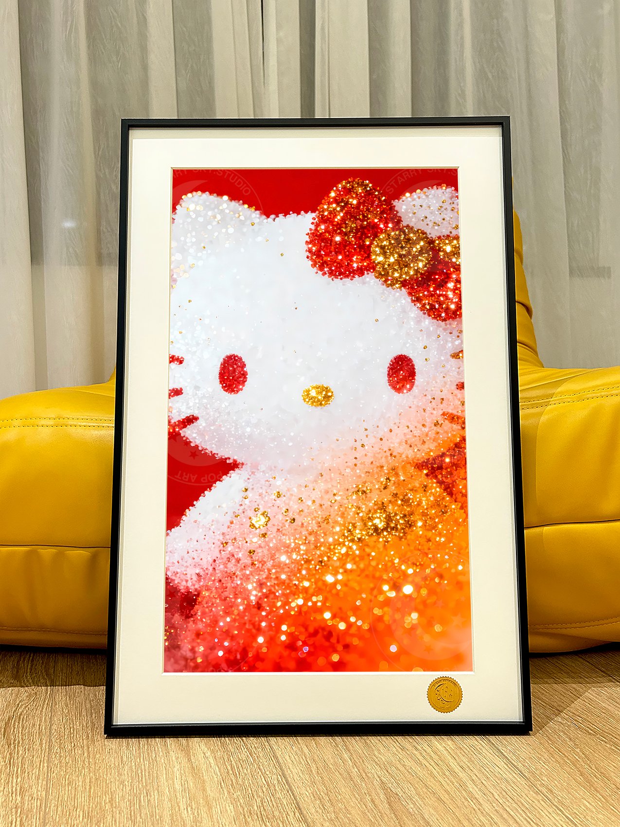 【週邊】星空工作室－金色kitty 裝飾畫