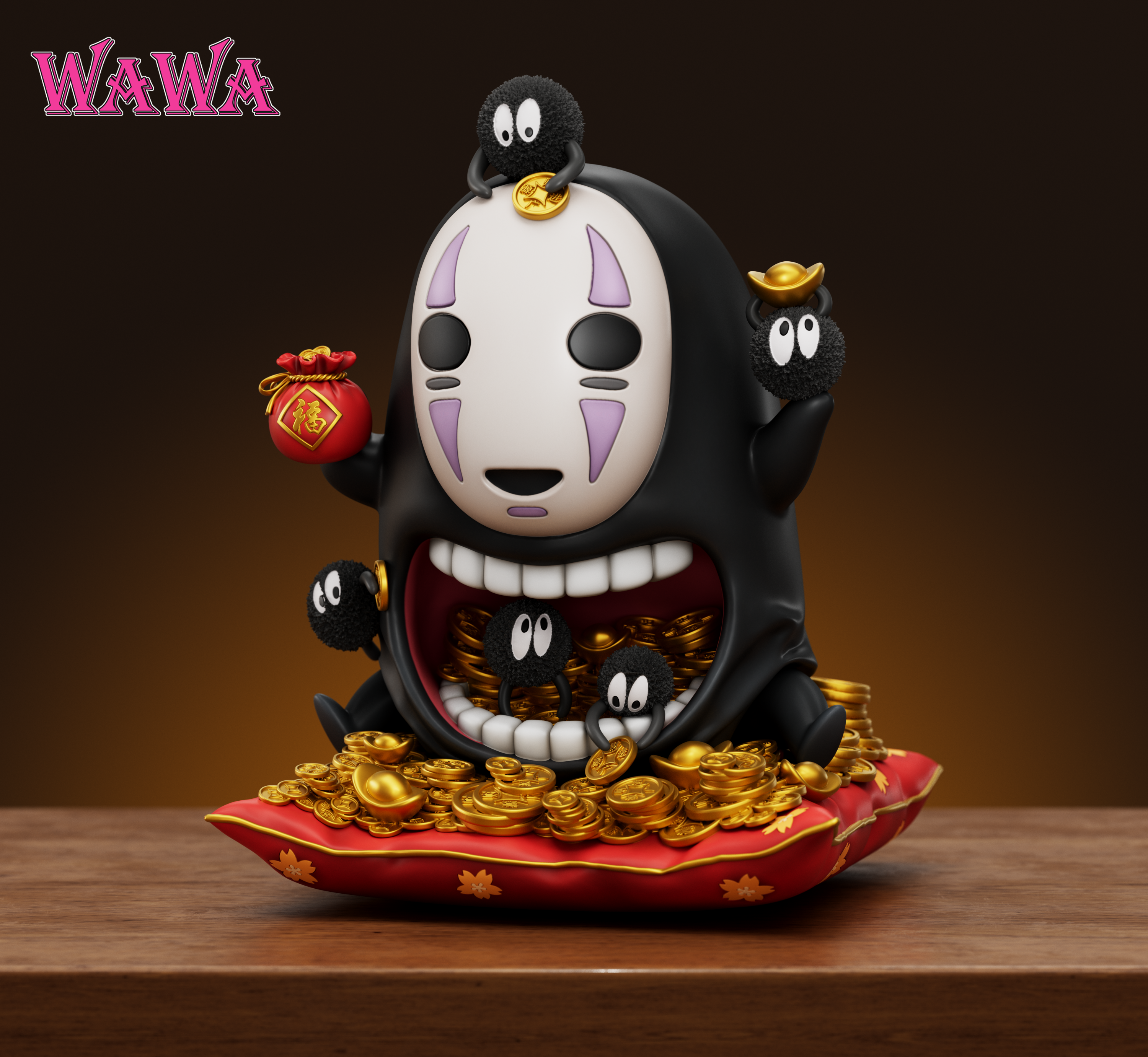 【宮崎駿】wawa-studio－招財系列 招財無臉男2.0
