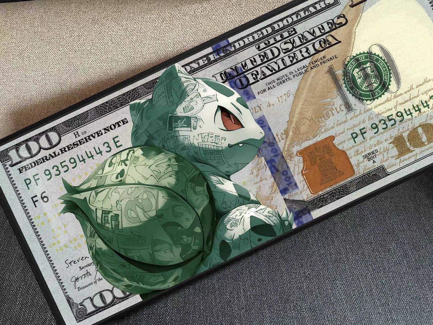 【週邊】千鳥社-精靈寶可夢妙蛙種子美元地毯招財潮流畫