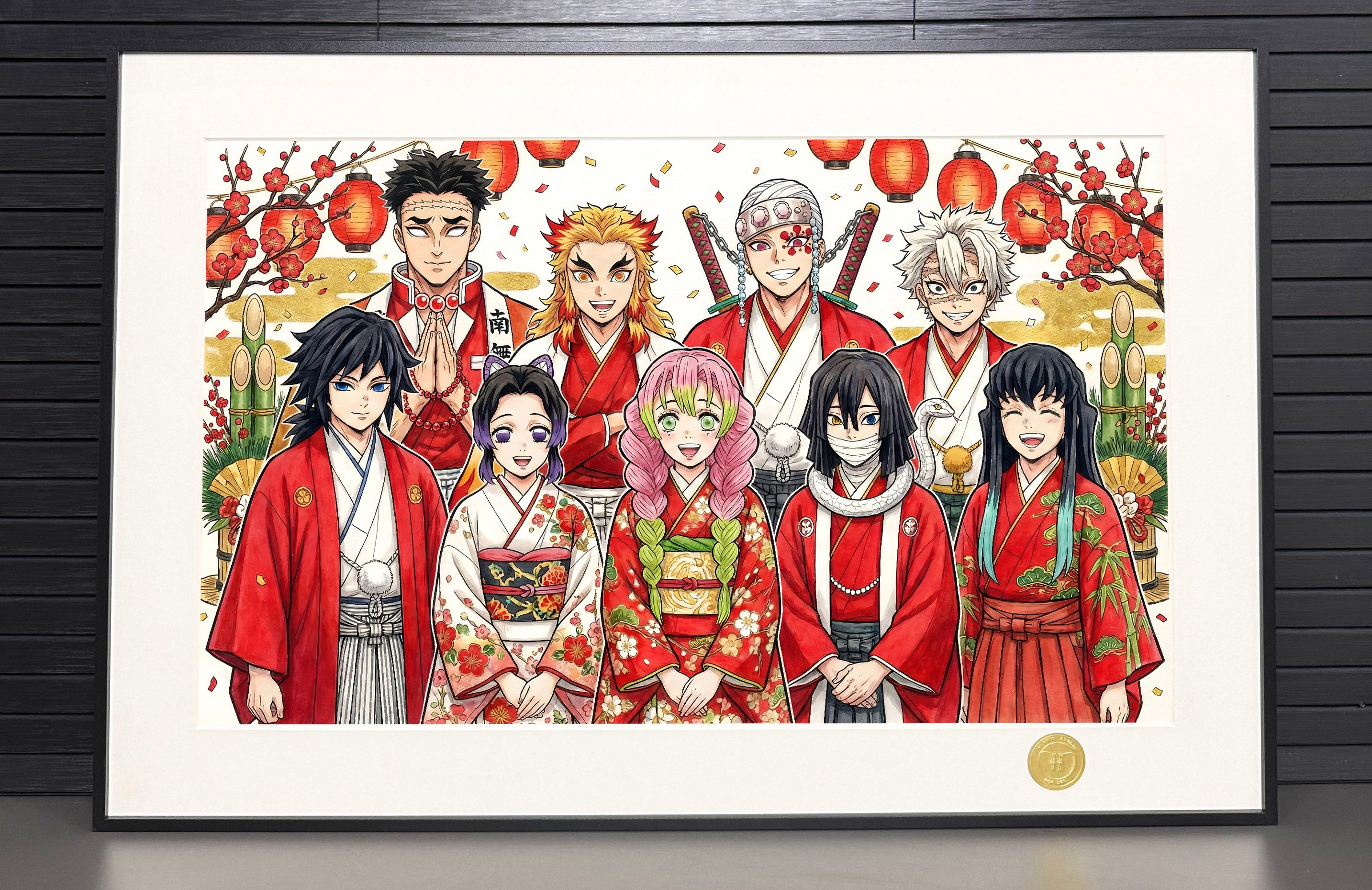 【週邊】H2工作室－鬼滅之刃 新年九柱 裝飾畫