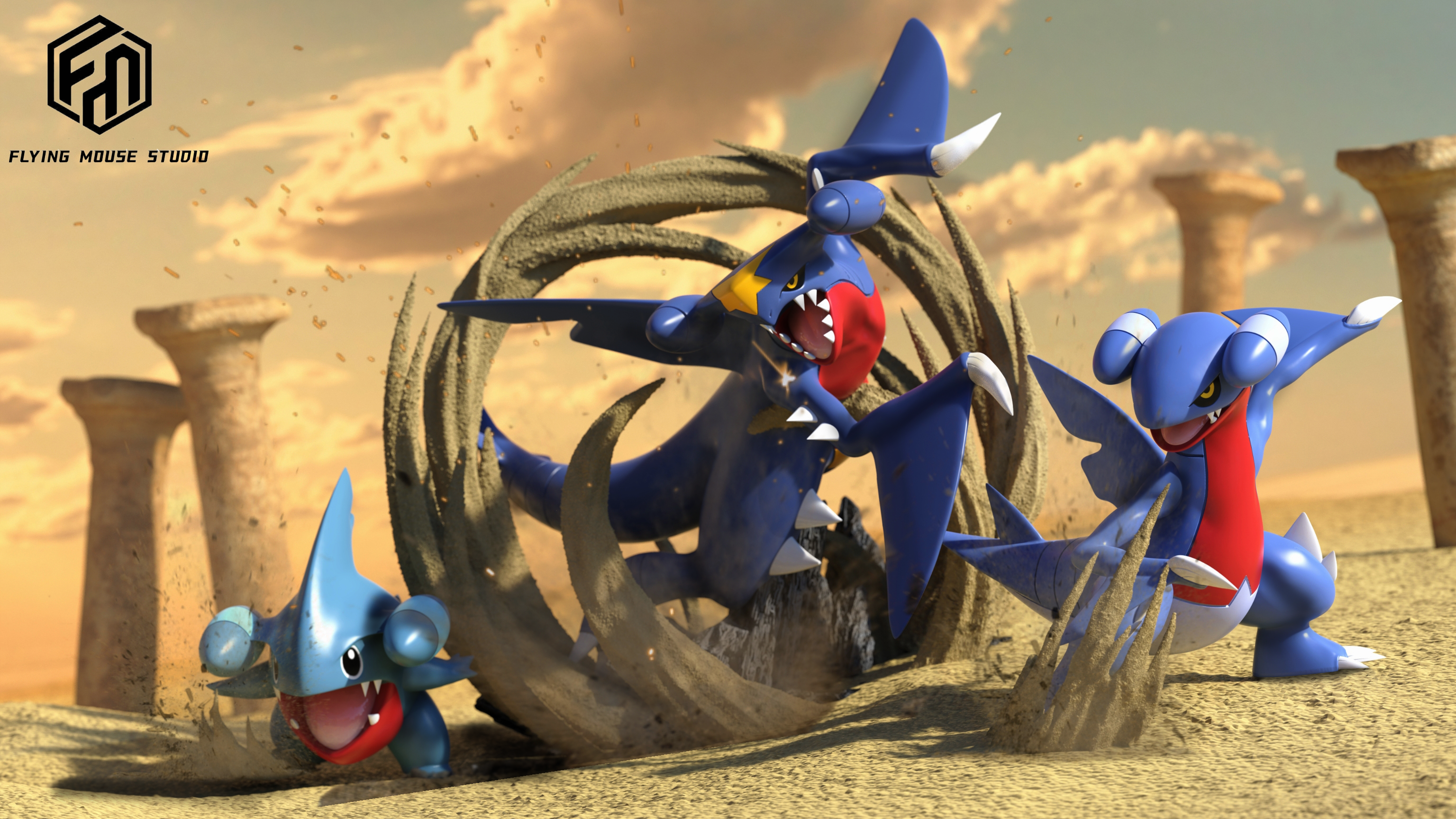 【寶可夢】飛鼠-Studio-圖鑑比例 圓陸鯊組