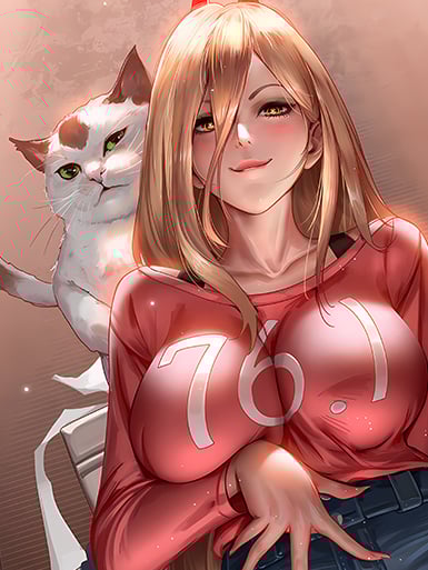 【週邊】巴洛克－鏈鋸人 貓咪帕瓦 裝飾畫&冰箱貼