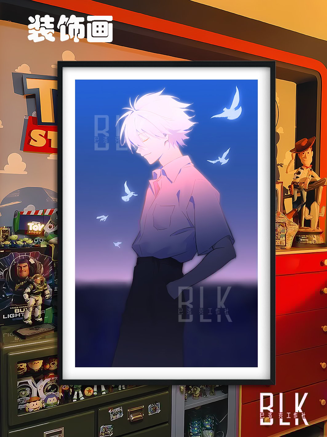 【週邊】巴洛克－新世紀福音戰士 和平鴿渚薰 裝飾畫＆冰箱貼