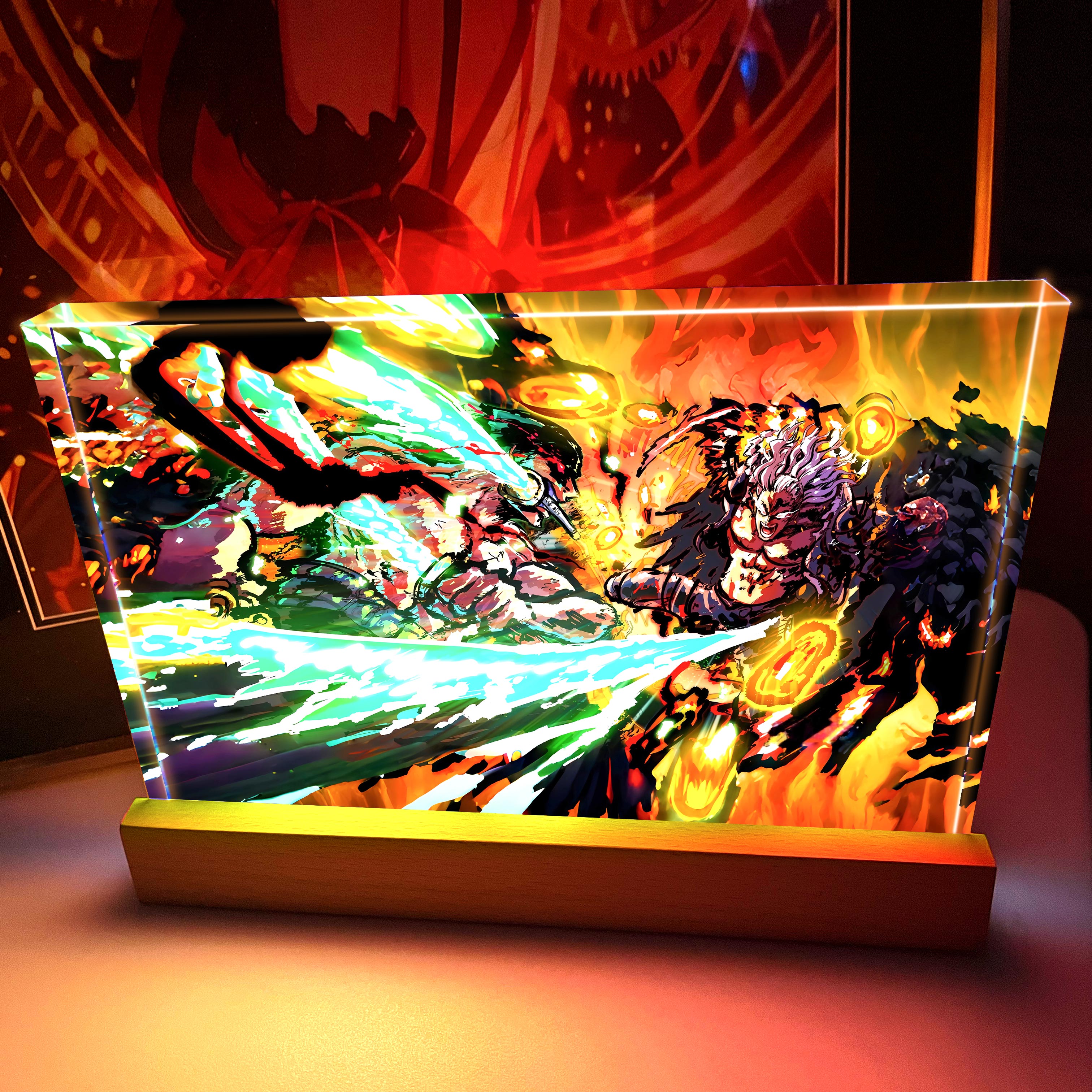 【週邊】阿喵畫社－索隆VS燼 發光展示磚