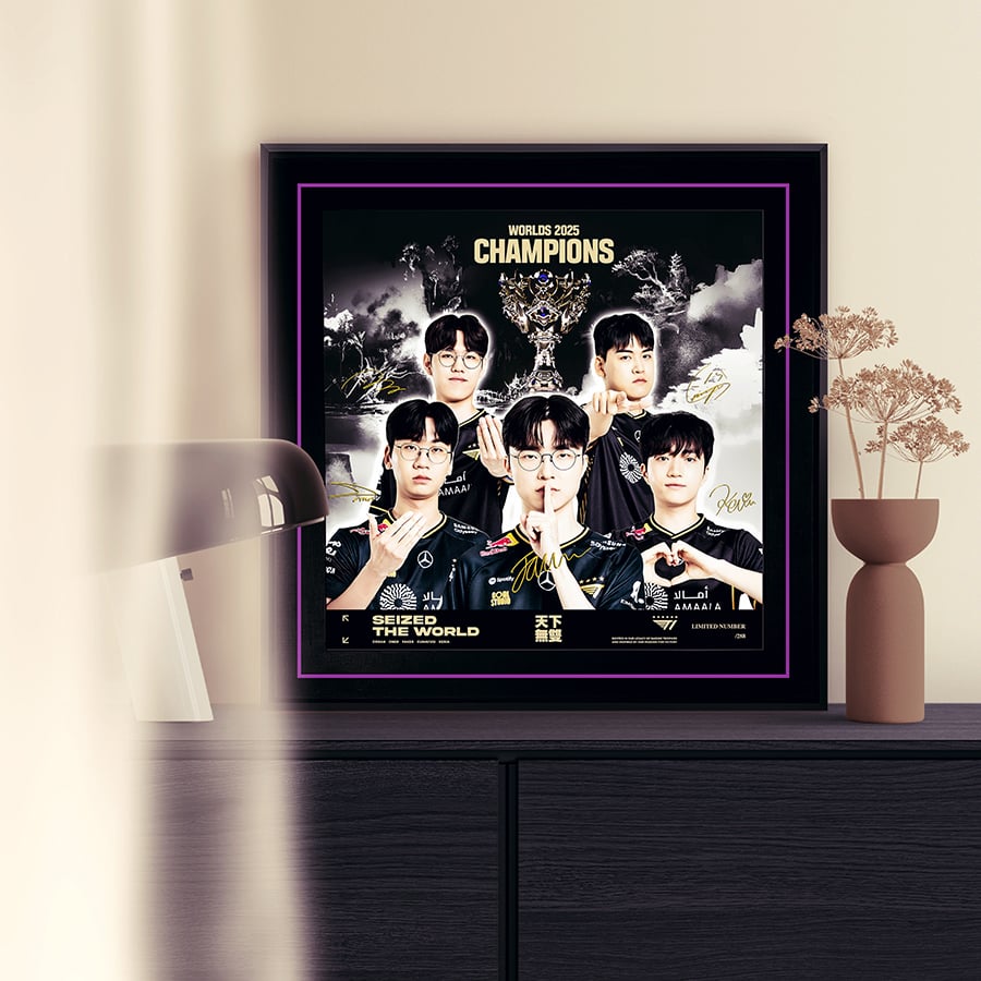 【週邊】千鳥社－英雄聯盟 T1戰隊 第六冠 裝飾畫