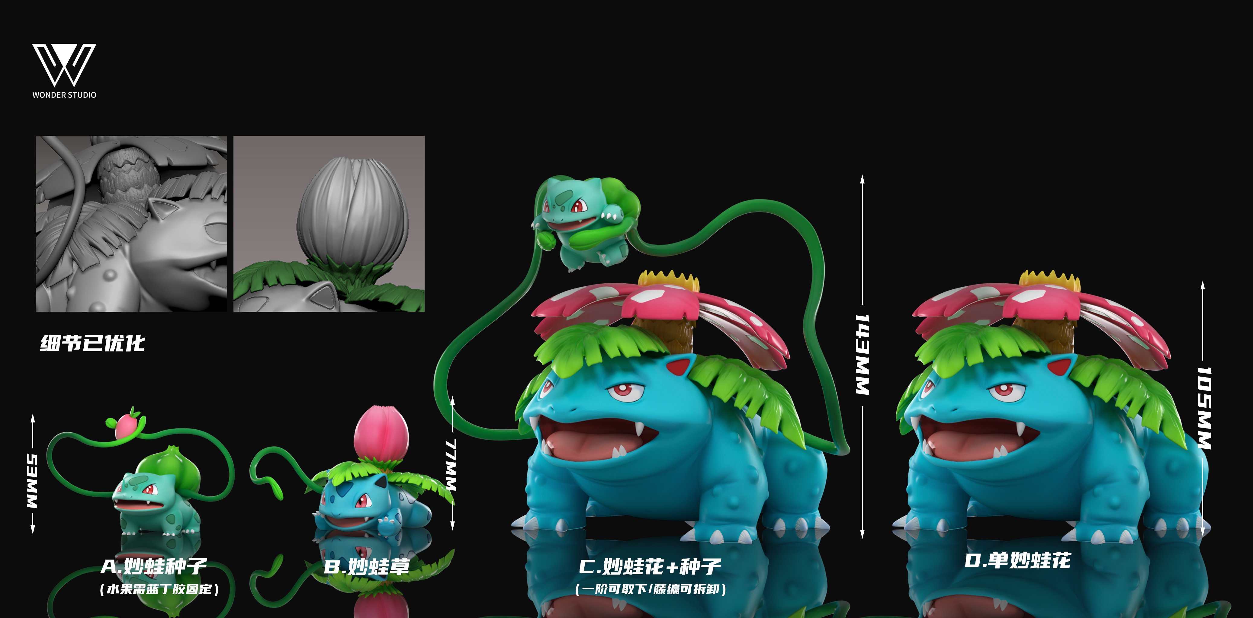 【寶可夢】玩得Wonder studio－妙蛙花進化組