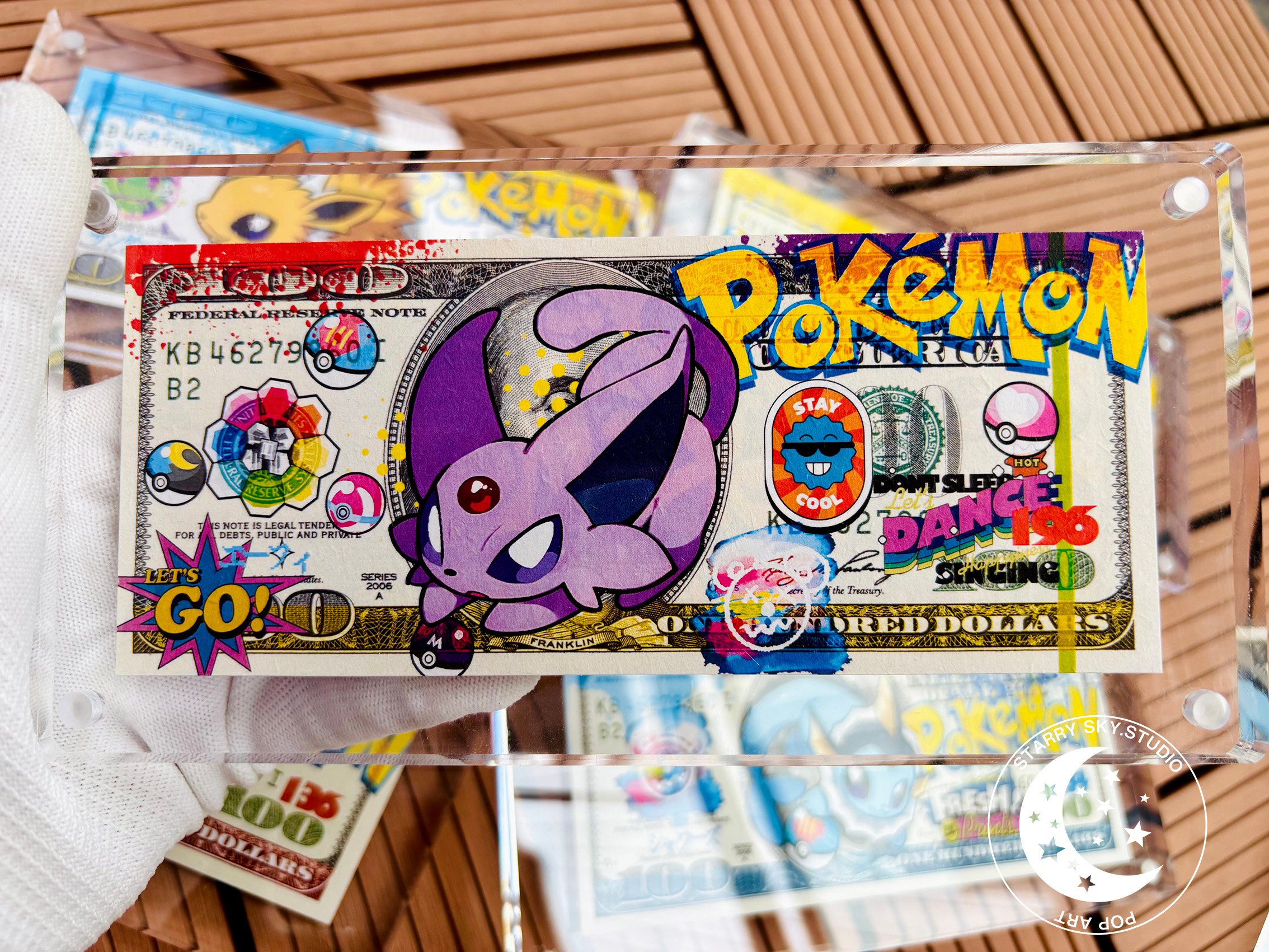 【週邊】星空工作室－寶可夢 伊布系列 美金版畫 磁吸磚